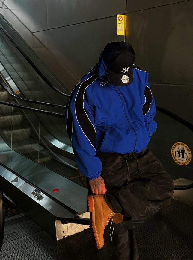 拼色連帽拉鍊外套 Not-030JK