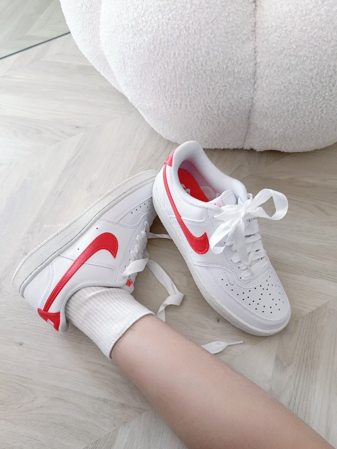 NIKE COURT VISION 桃紅 緞帶 HV5246-100