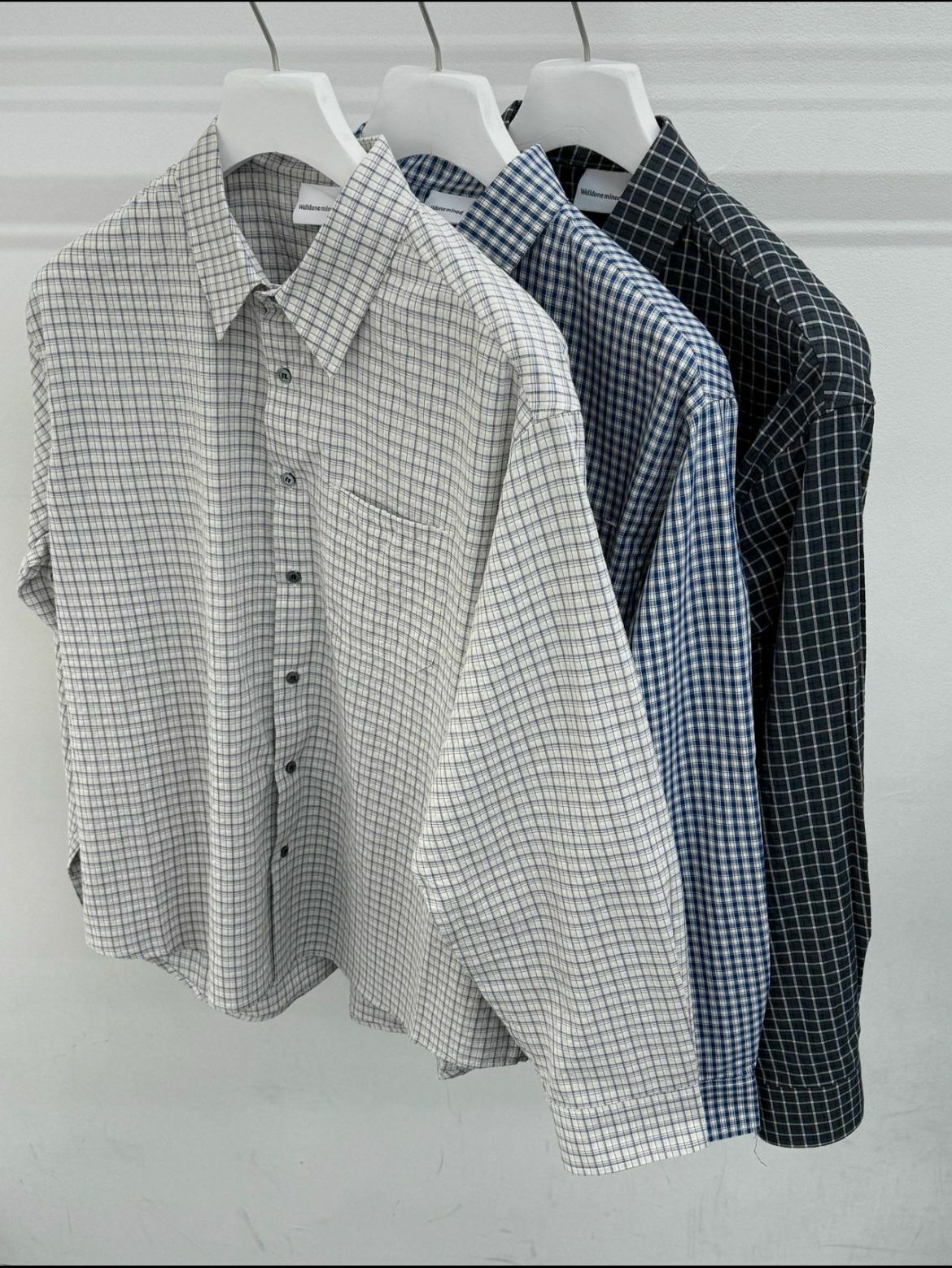 格仔長袖恤衫 WELL DONE-120S