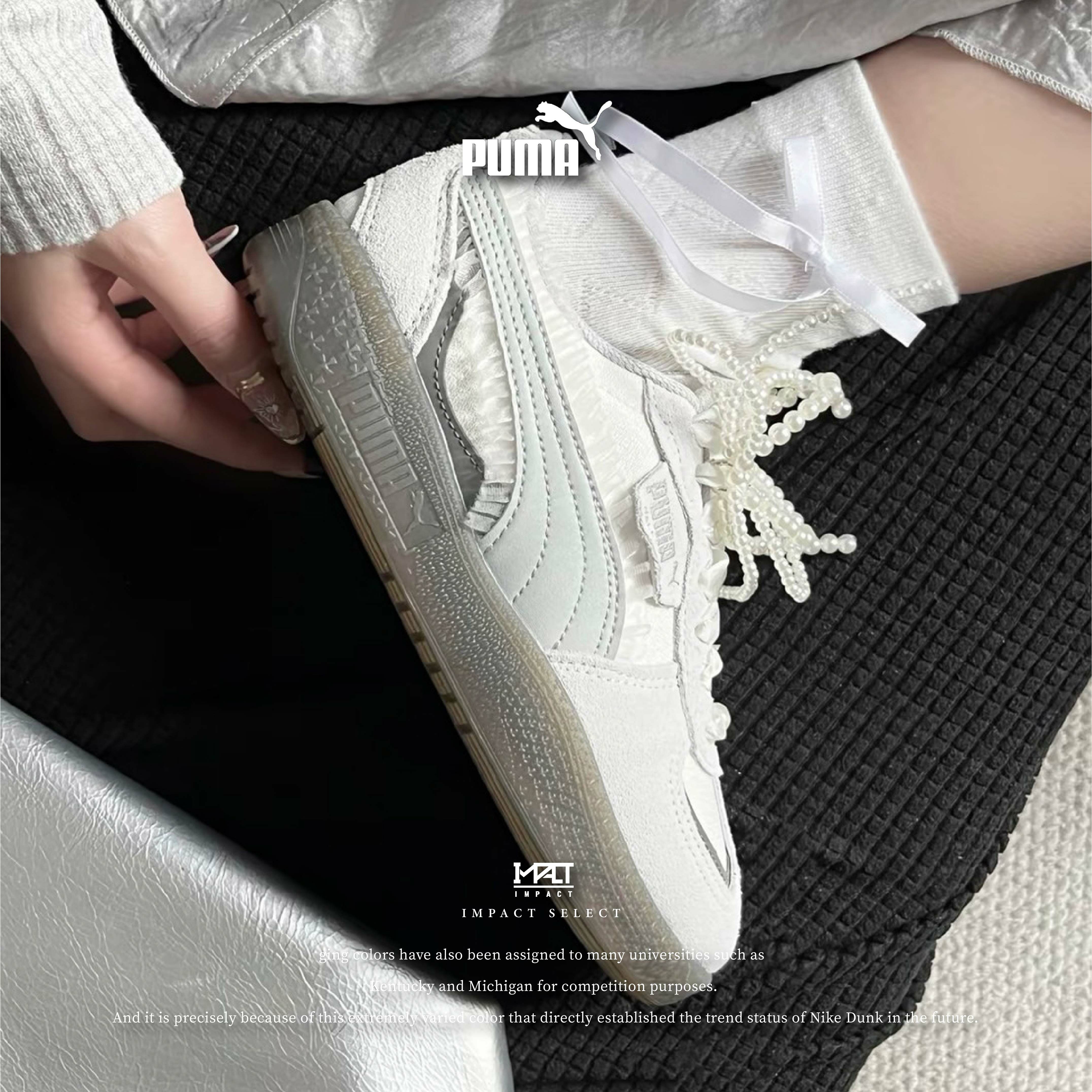 PUMA PALERMO 淺灰 麂皮 蕾絲珍珠 復古德訓鞋 女鞋 401286-01