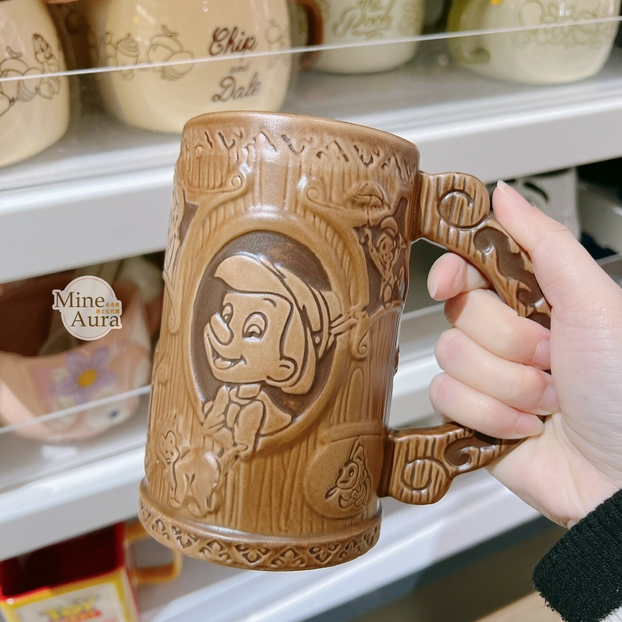 皮諾丘 Pinocchio 85週年限定 圖案 木紋 造型 馬克杯 水杯 木偶奇遇記 -香港迪士尼樂園