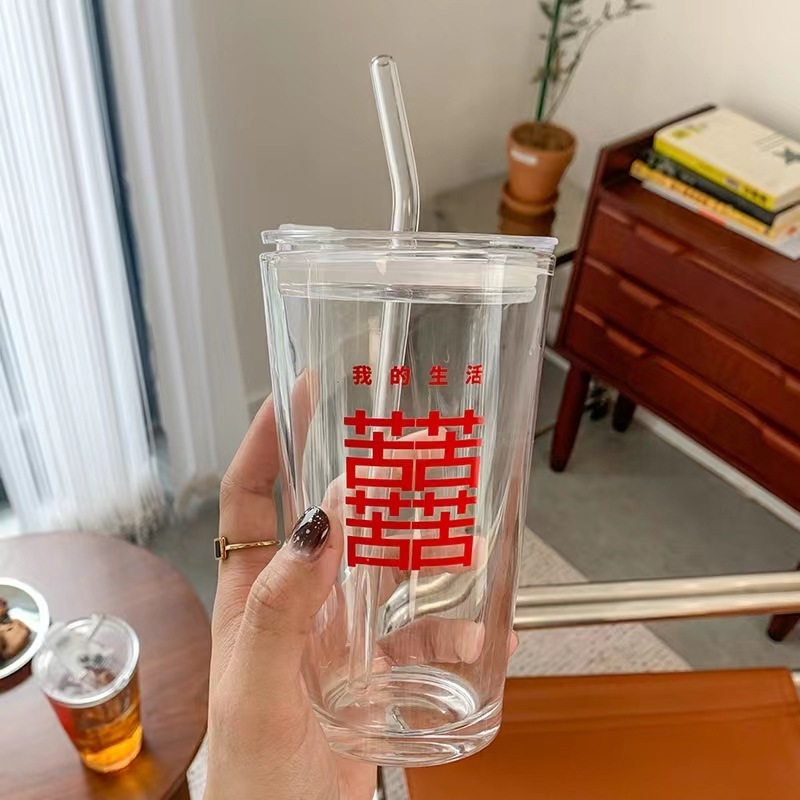 《5709》我的生活玻璃吸管杯 500ml