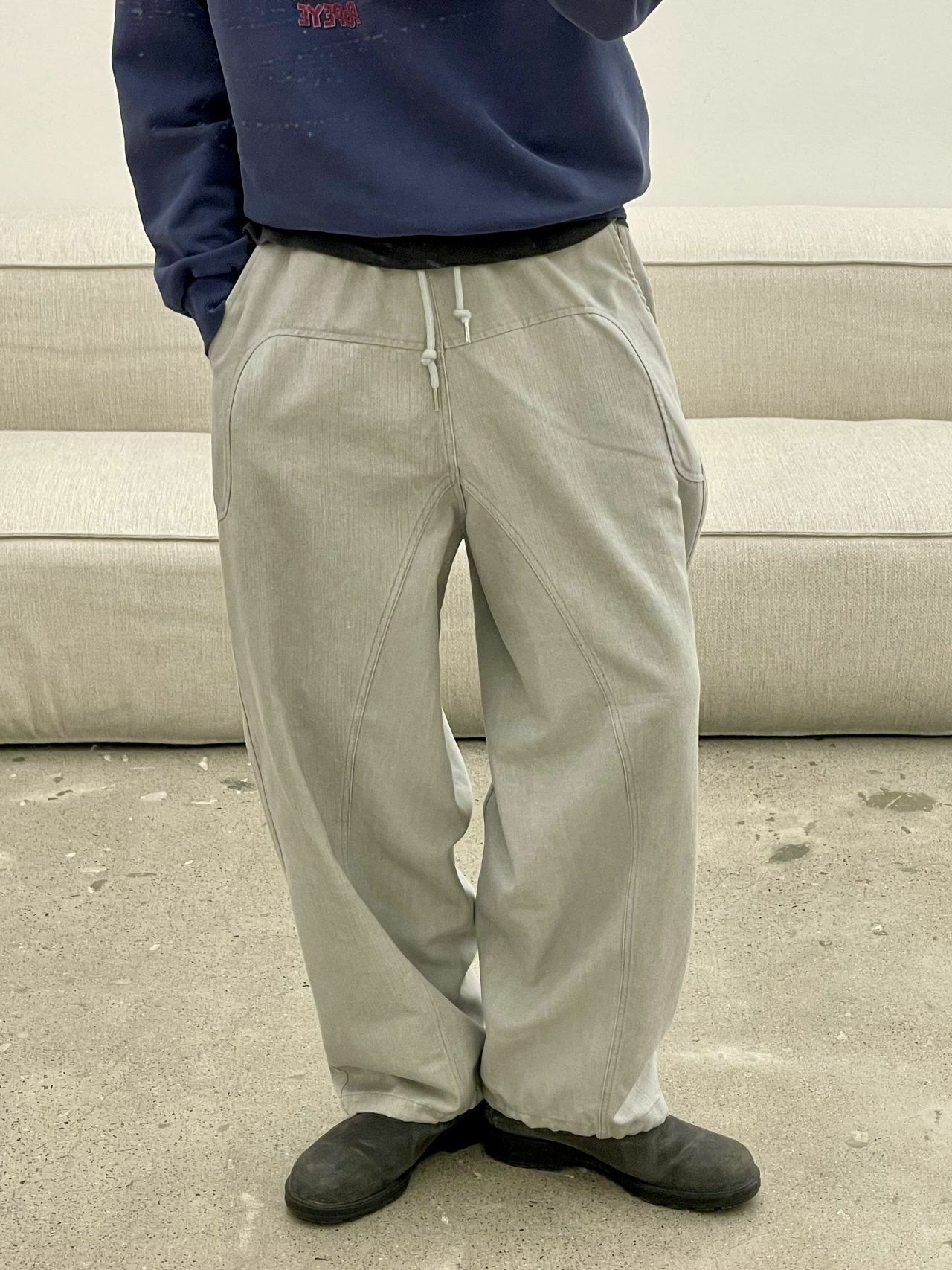 洗水淨色可束腳鬆身褲 HIGH FIVE-132P