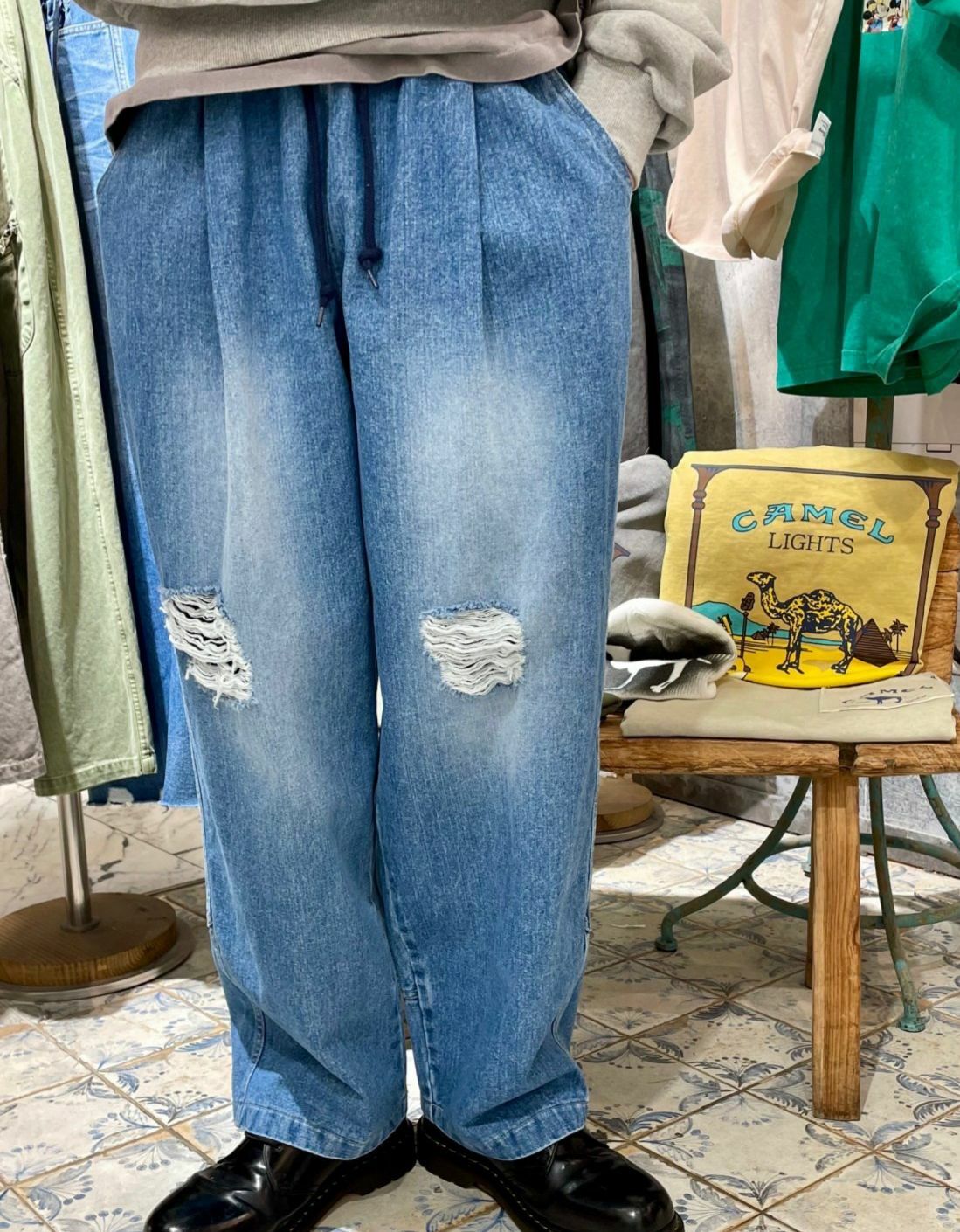 洗水破洞鬆身牛仔褲 HIGH FIVE-141P