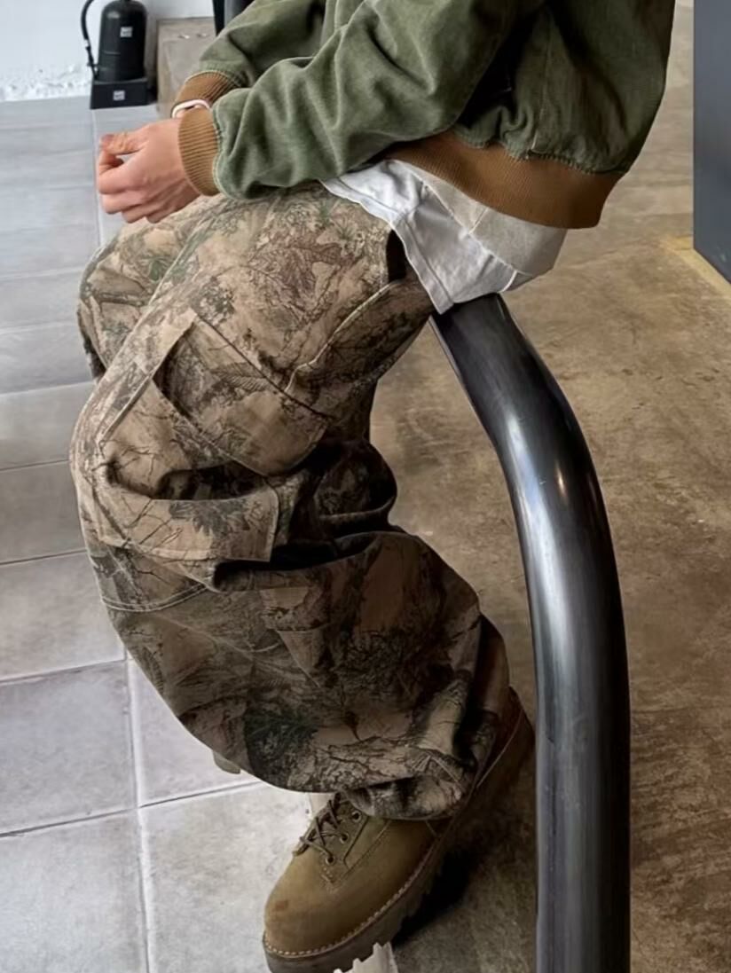 樹葉圖案可束腳鬆身褲 2S1-005P