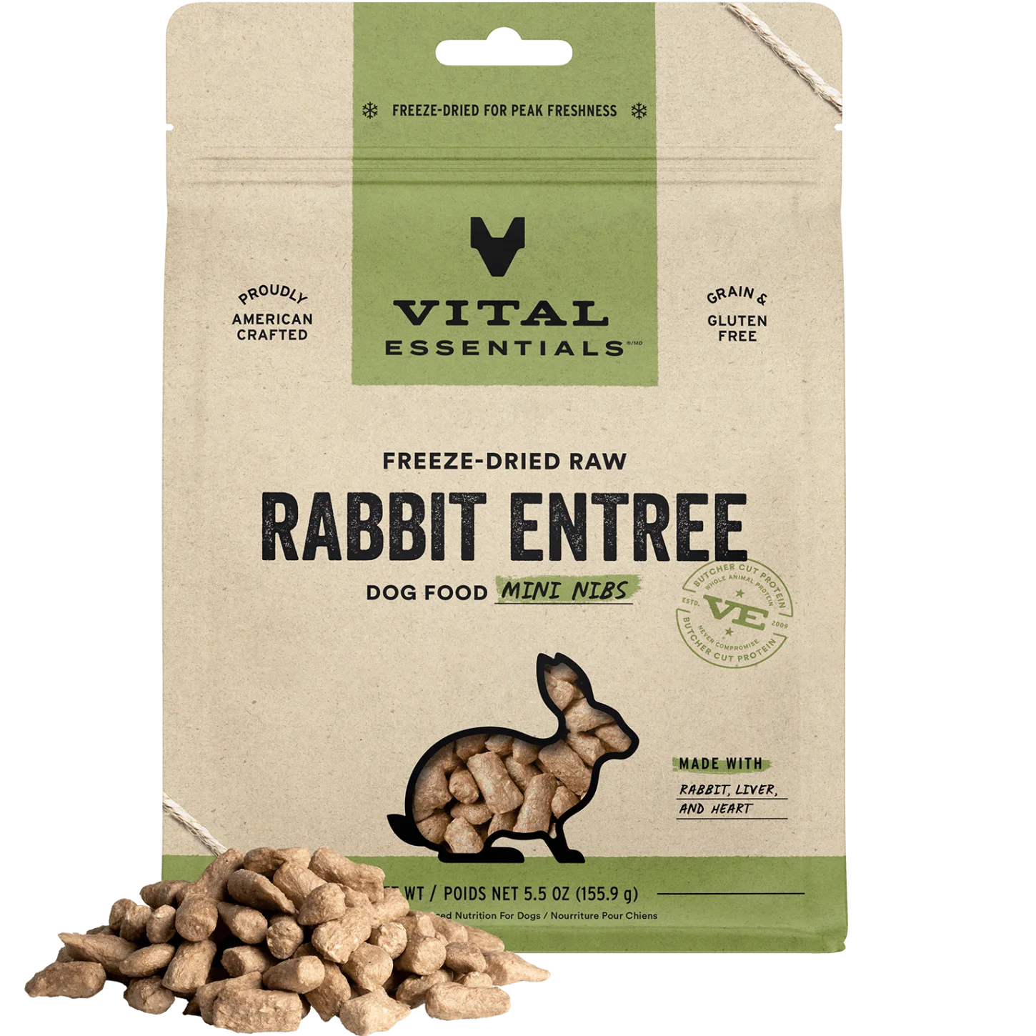Vital Essentials 凍乾肉粒兔肉配方主食糧 (犬用)(14OZ)