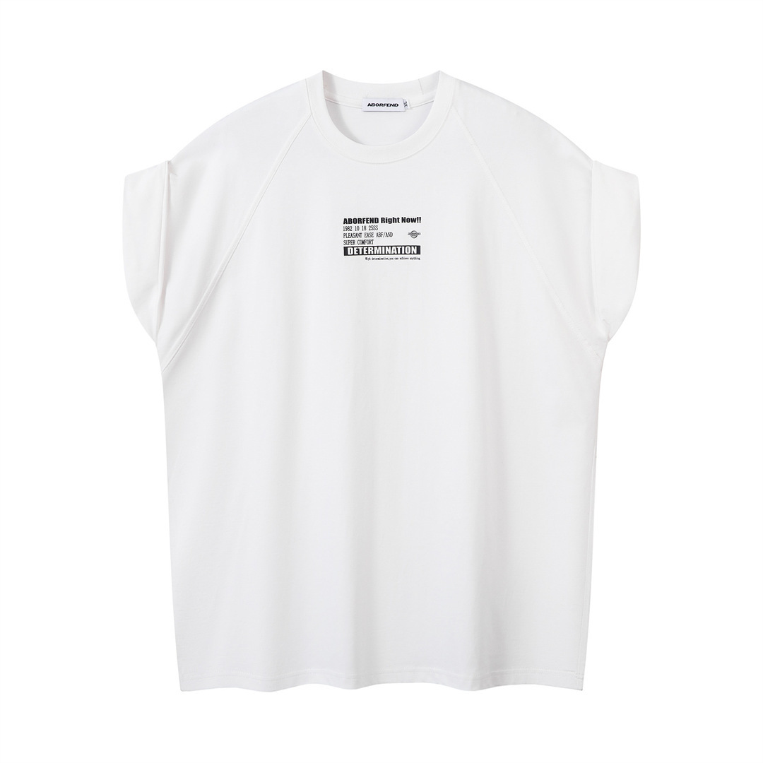 簡約字母坎肩捲袖背心