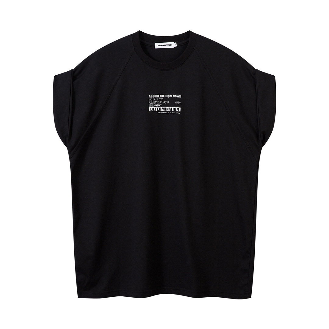 簡約字母坎肩捲袖背心