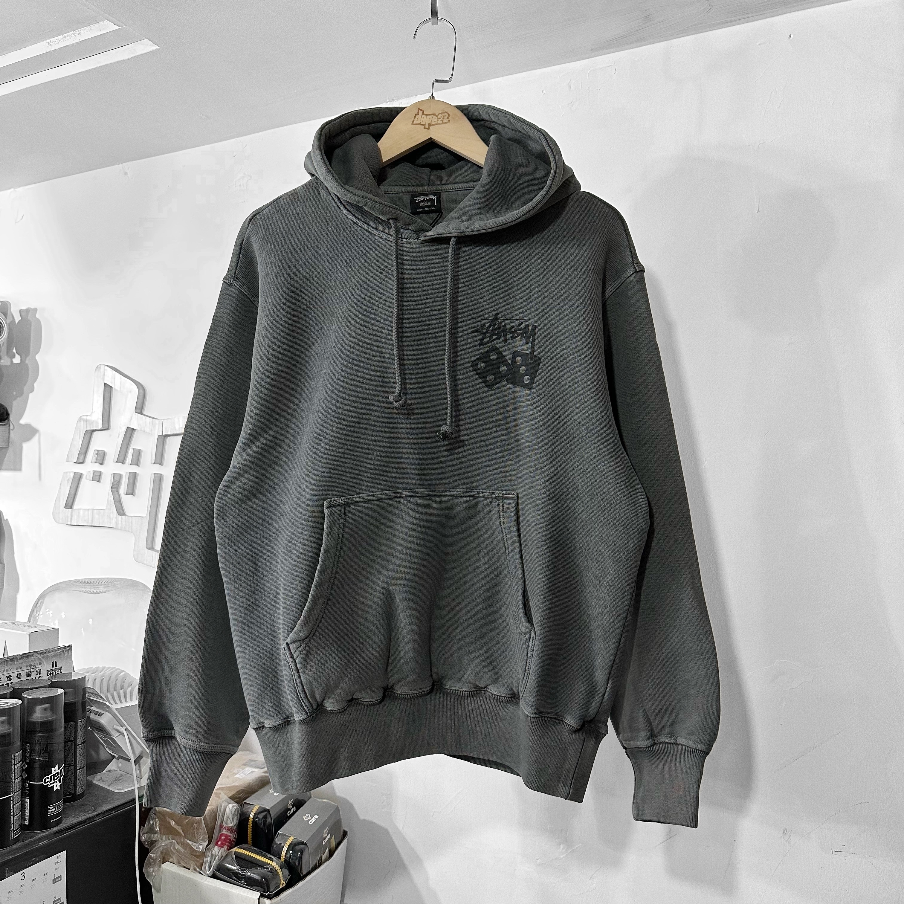 STÜSSY Dice Pig. Dyed Hoodie (Black 洗水黑)