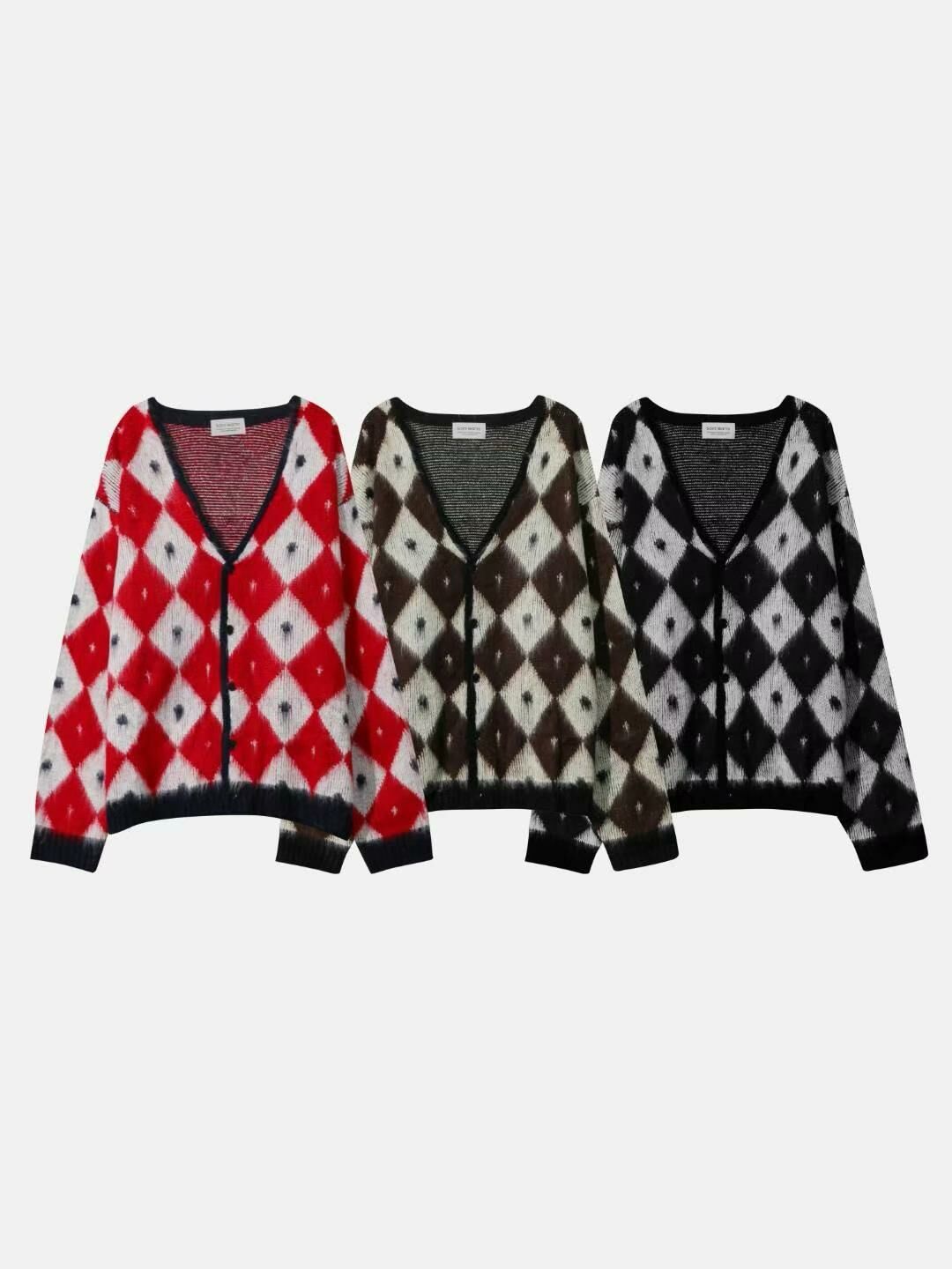 菱格開胸針織外套 TAC-0124JK