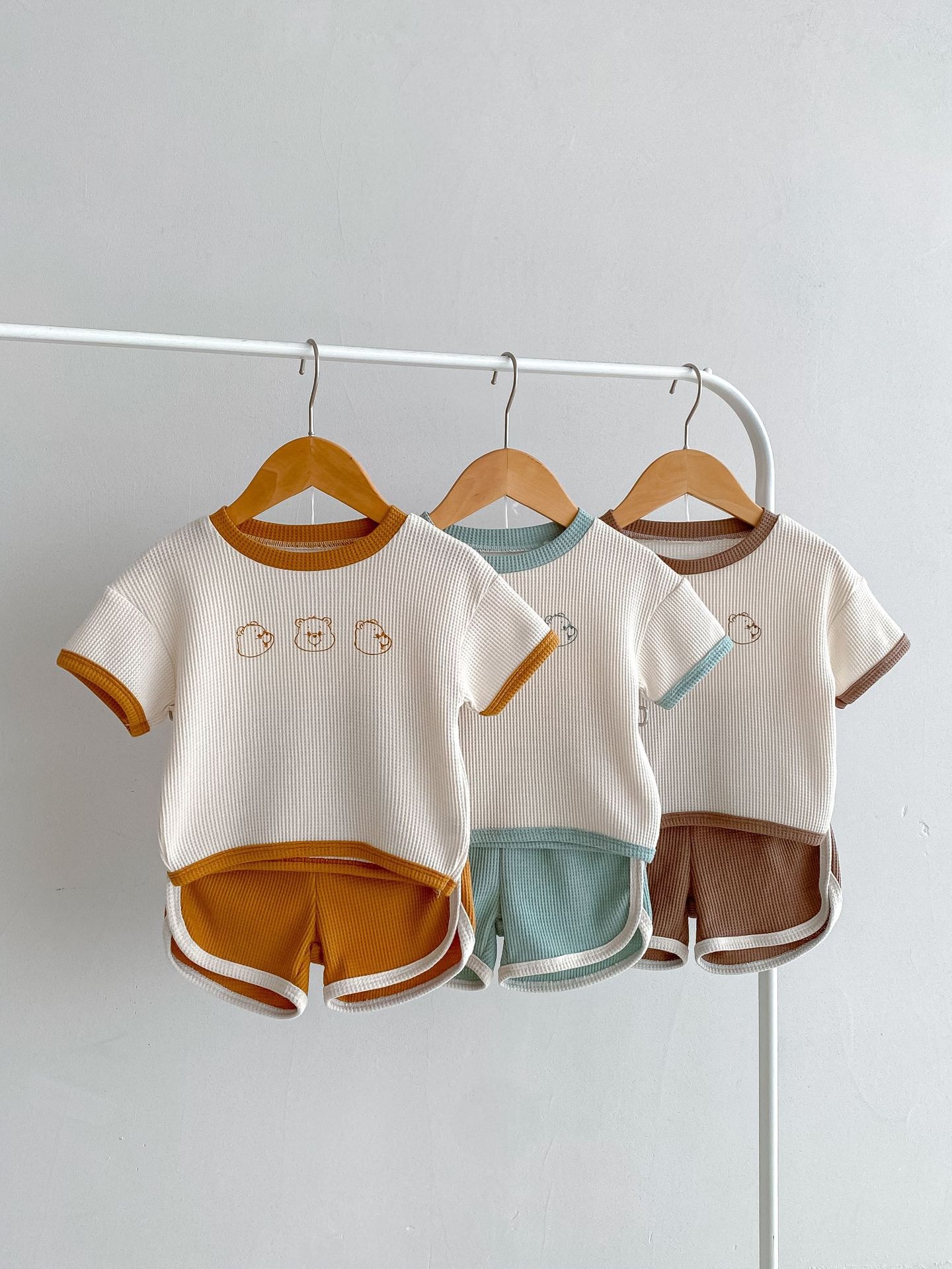 華夫格滾邊熊套裝