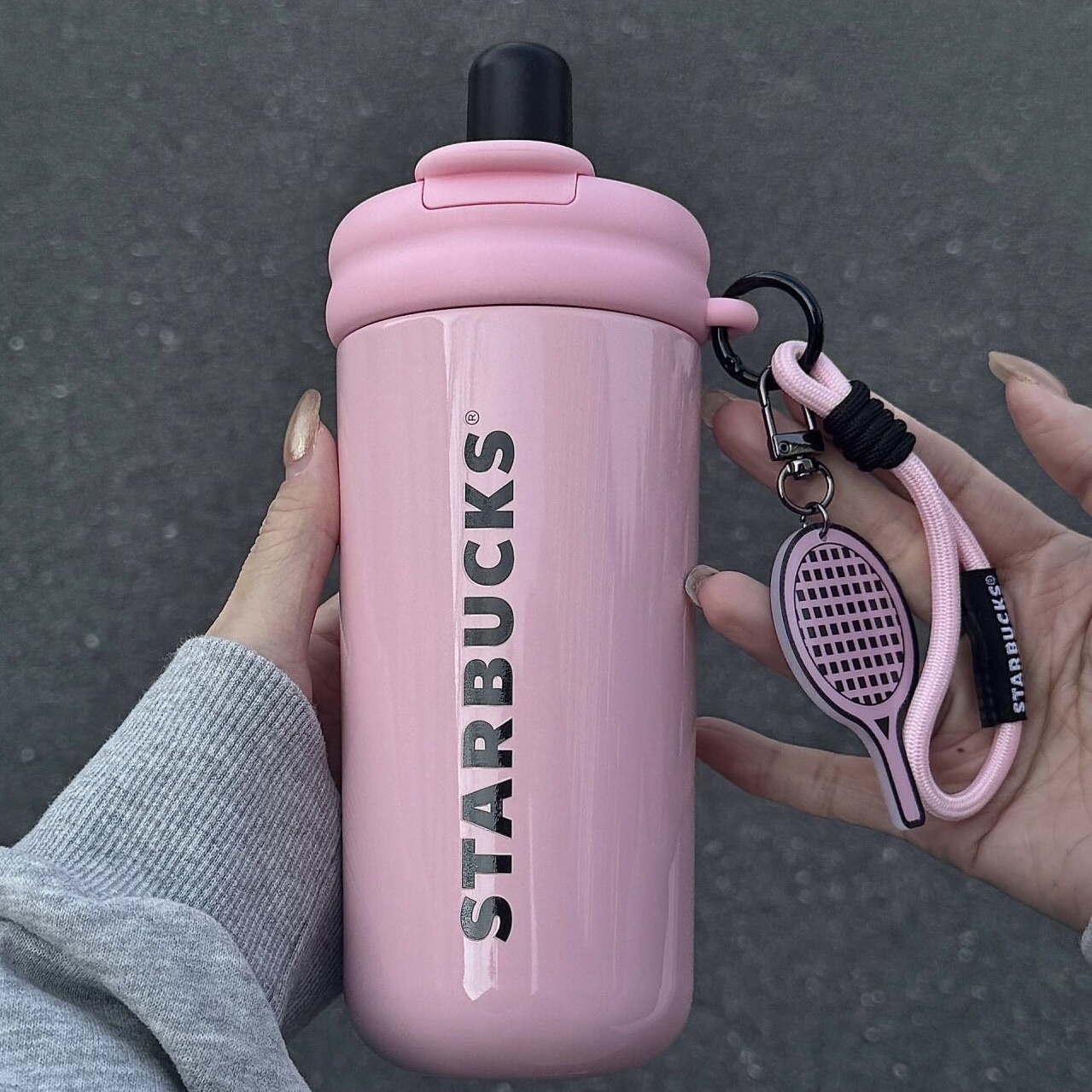 星巴克 STARBUCKS 情人節限定 黑粉紅 blackpink 不鏽鋼保溫杯 有茶漏 茶水分離