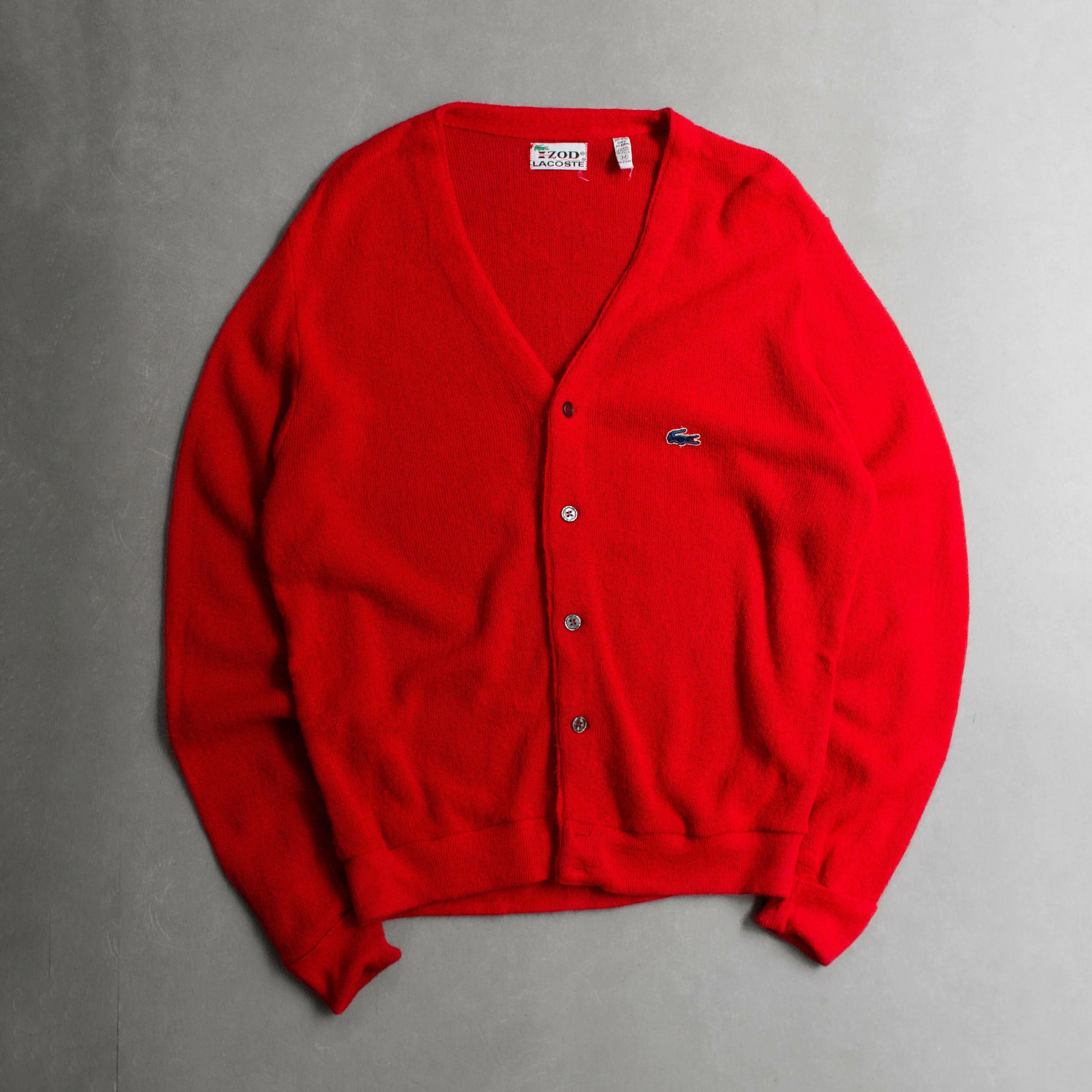 IZOD LACOSTE ACRYLIC CARDIGAN 美國 紅色 壓克力 針織 開襟 外套