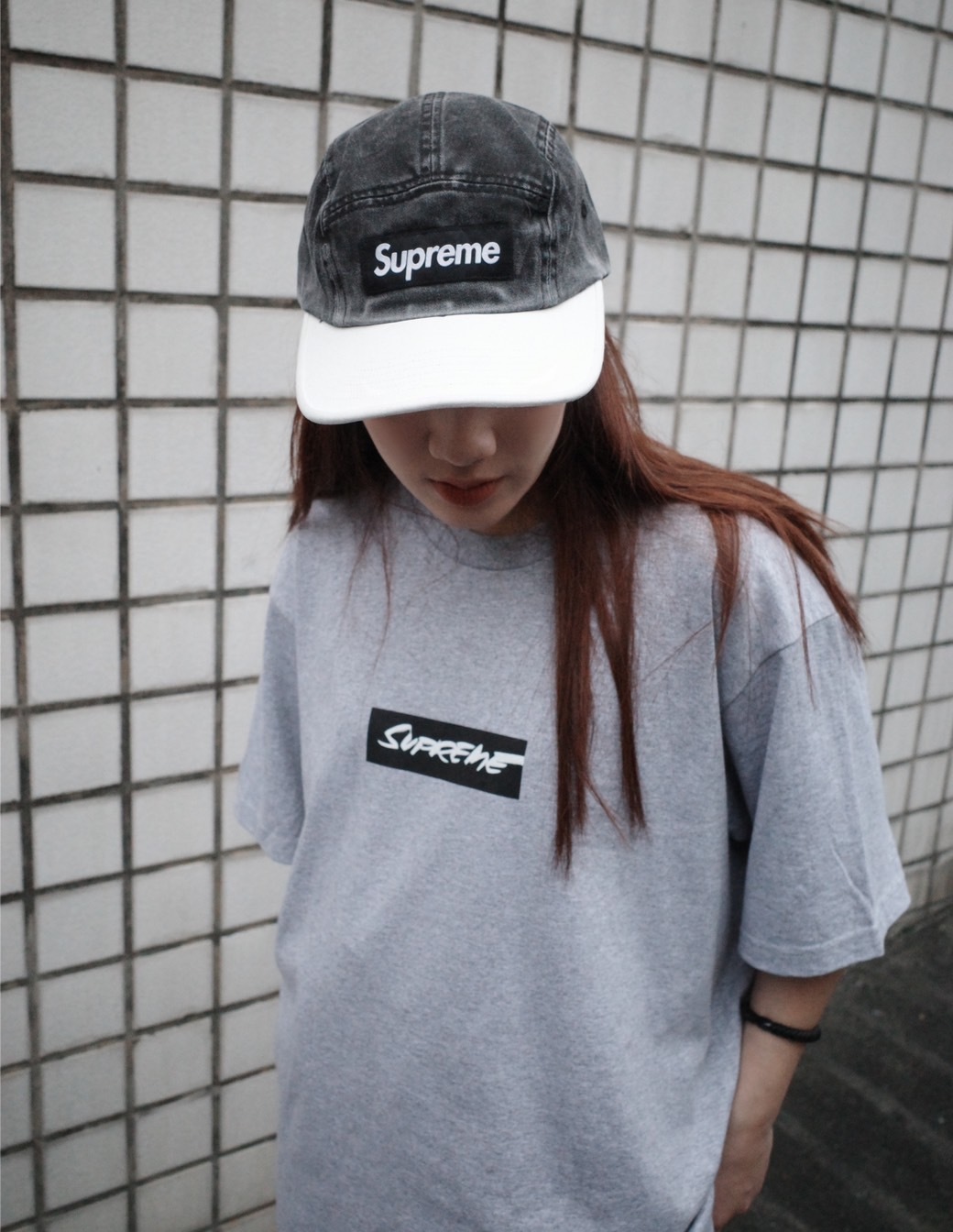 <快速出貨>Supreme Futura box logo 特殊字體短踢 灰
