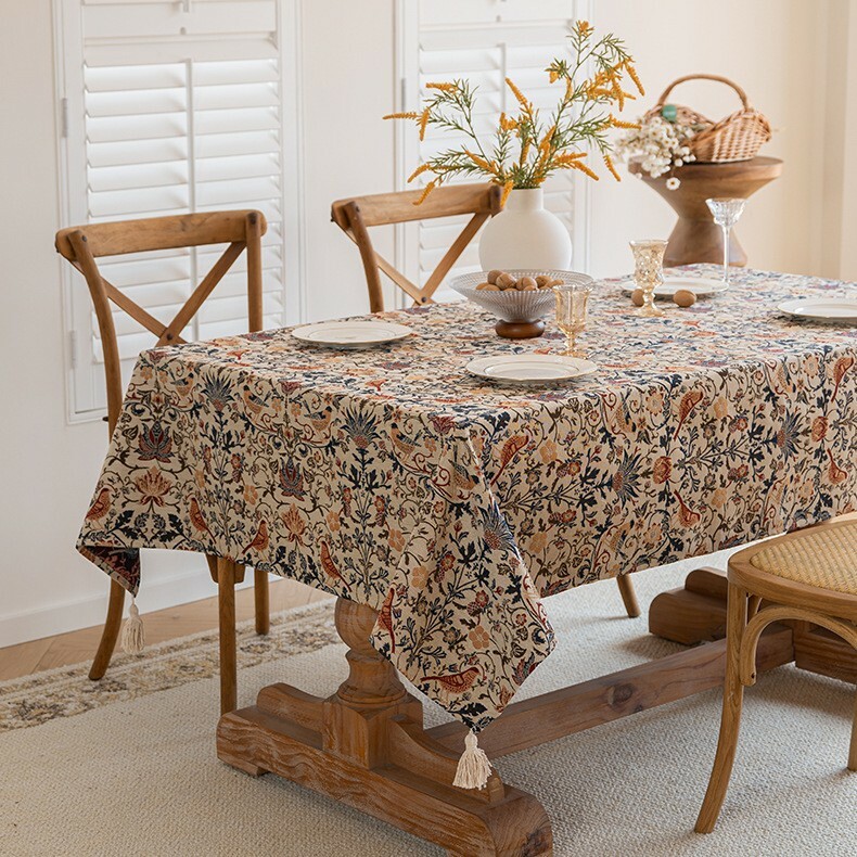 《5714》美式復古鳥餐桌巾