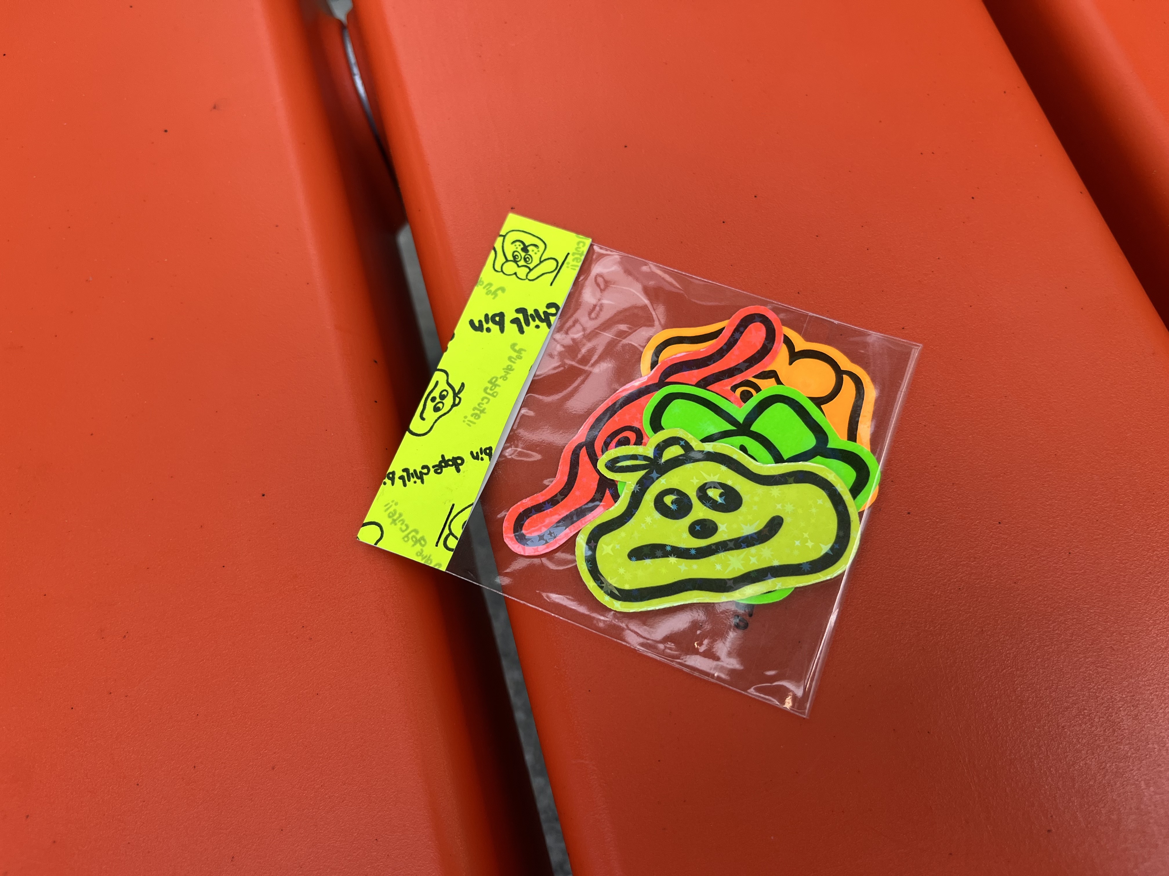 dopechillbin 小狗愛螢光閃閃貼紙