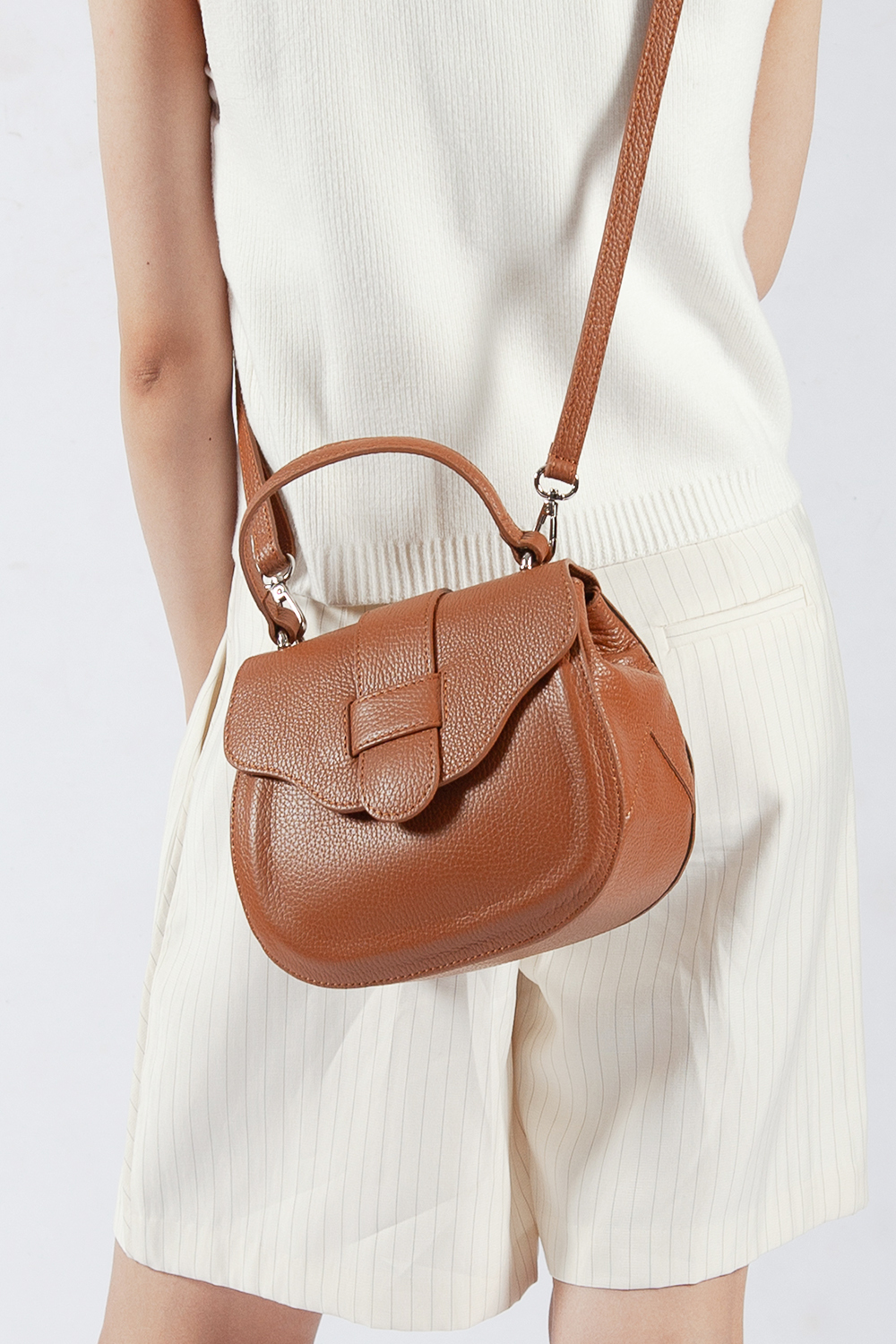 Scusi 翻蓋馬鞍包 棕色