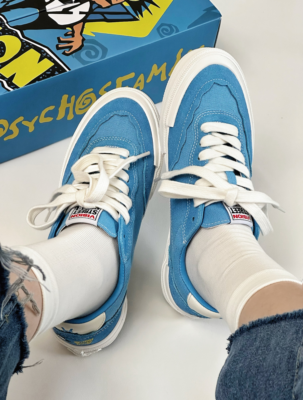 Vision Street Wear Flat Top 美式街頭滑板鞋 天空藍 淺藍色 美式 復古 滑板鞋 穿搭 工裝 Psycho限定/預購