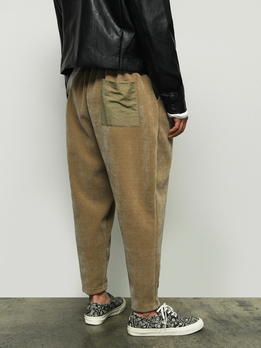 雙層華夫格針織氣球休閒褲