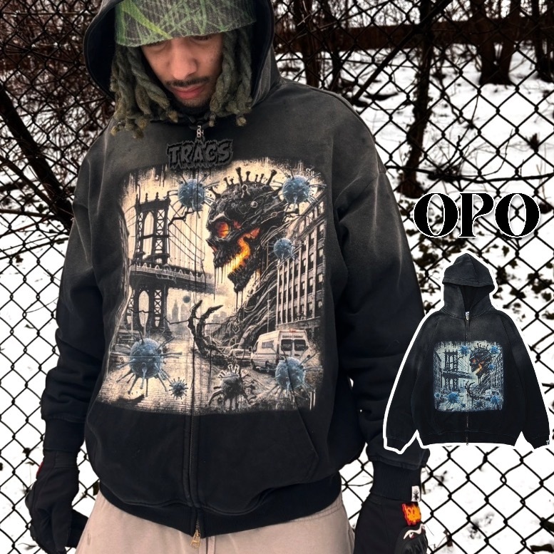 VIRUSWORLD 重災布魯克林重磅拉鍊外套