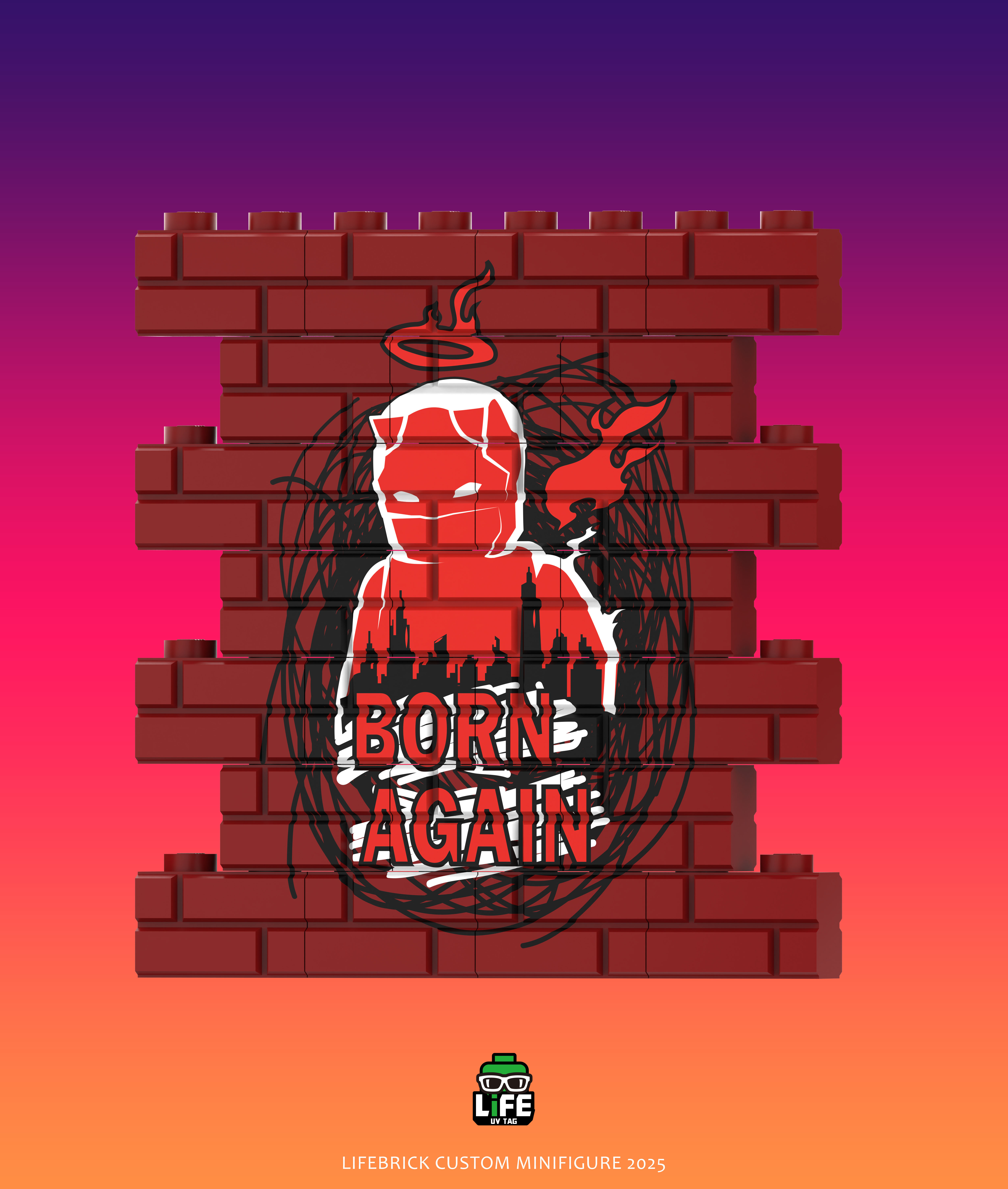 [Life Brick][Preorder] Daredevil Printing Wall [UVprinted]