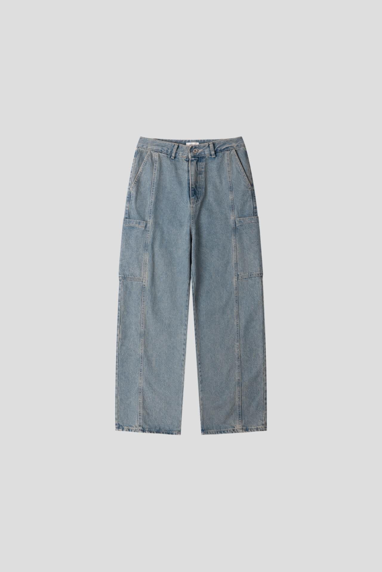 側口袋拼接牛仔褲(必買）