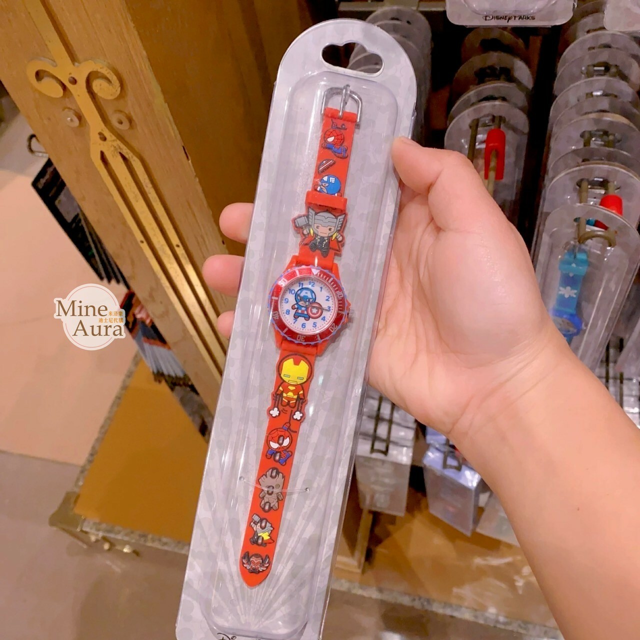 漫威英雄 Marvel 紅色錶帶 兒童 手錶 蜘蛛人 鋼鐵人 美國隊長 雷神索爾 -上海迪士尼樂園