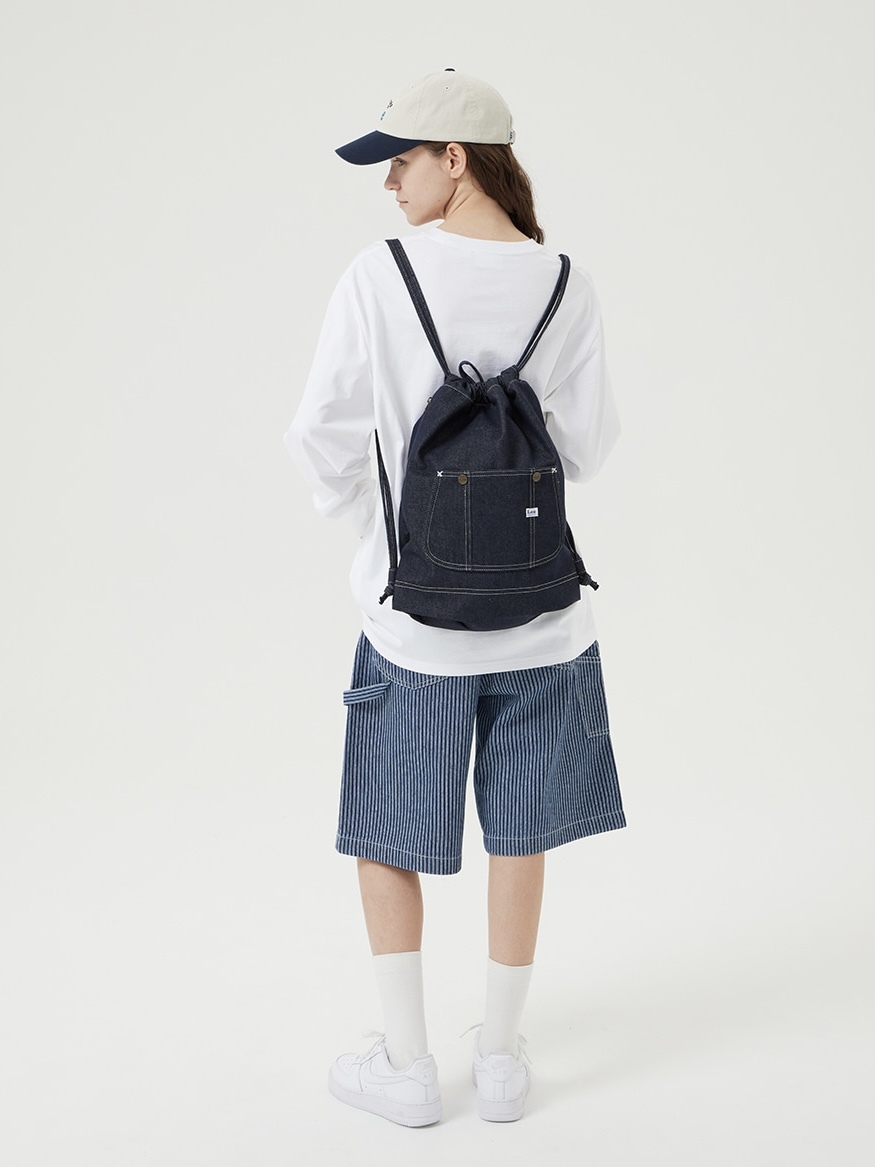 <預購> 韓國Lee限定款 牛仔束口後背包