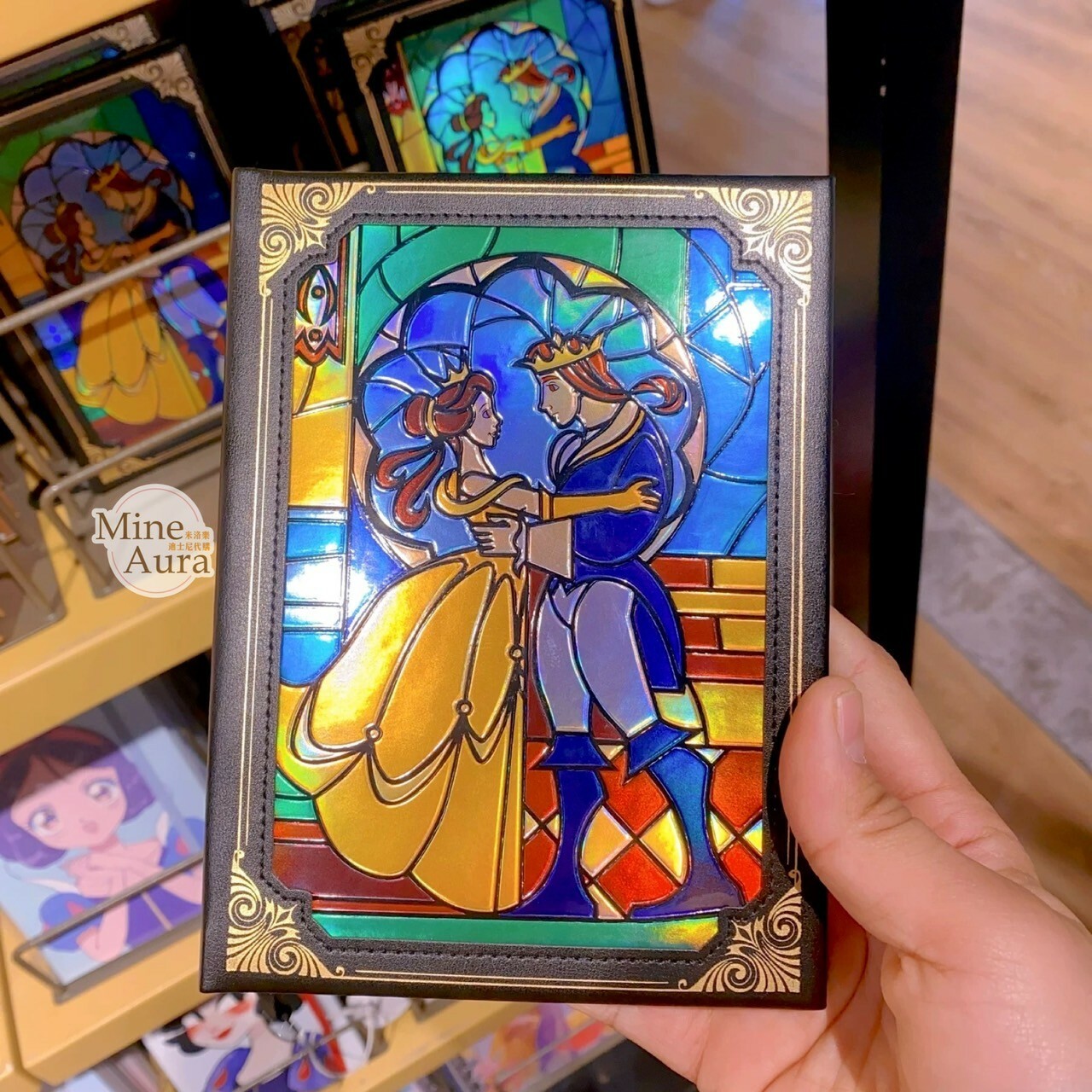 美女與野獸 Beauty and the Beast 馬賽克圖案 筆記本 記事本 -上海迪士尼樂園