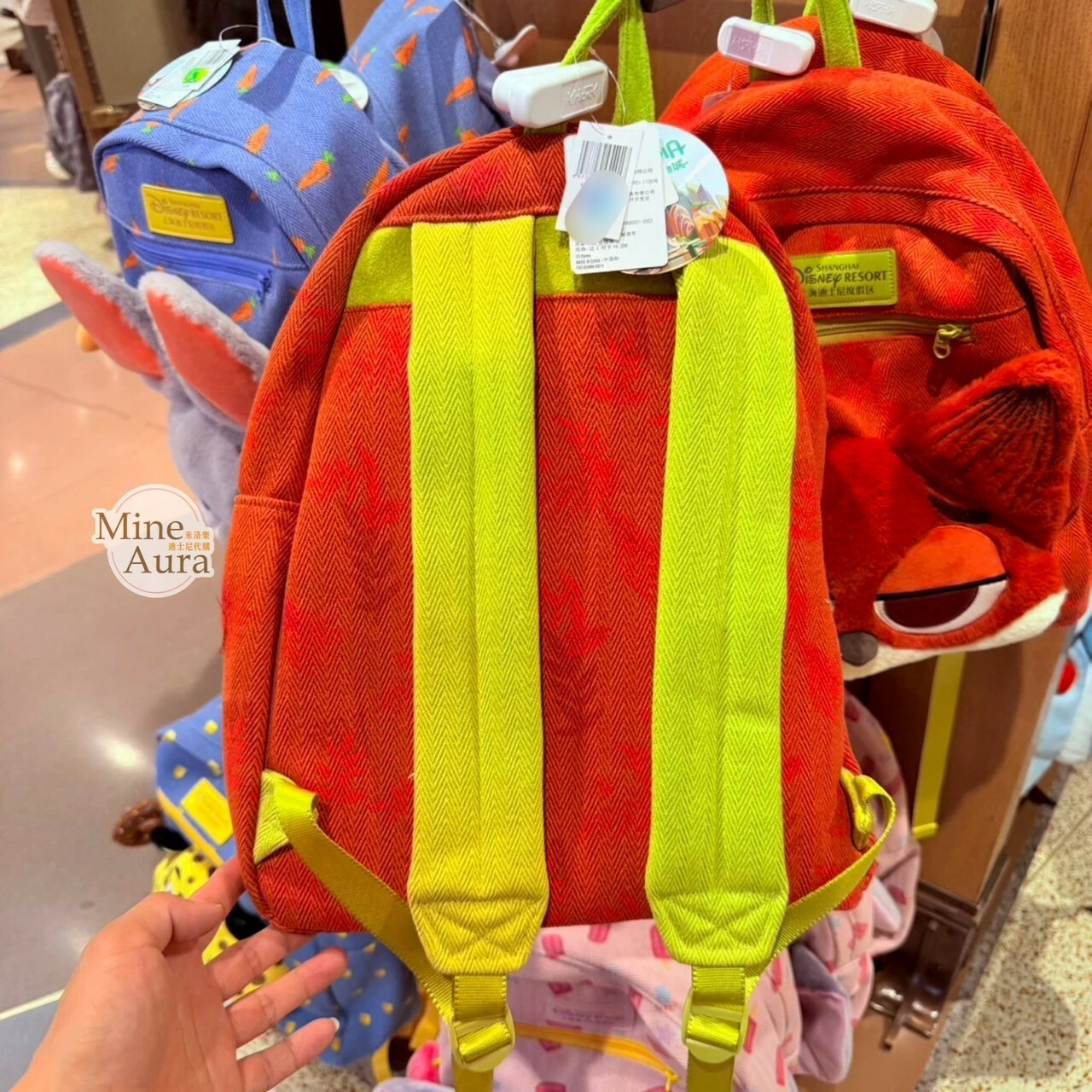 胡尼克 Nick 絨毛大頭 造型 後背包 動物方城市 Zootopia -上海迪士尼樂園