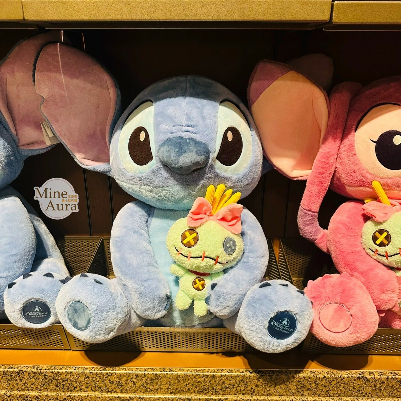 史迪奇 Stitch 安琪拉 Angel 抱醜丫頭Scrump造型 M號 娃娃 玩偶 星際寶貝 Lilo & Stitch -上海迪士尼樂園