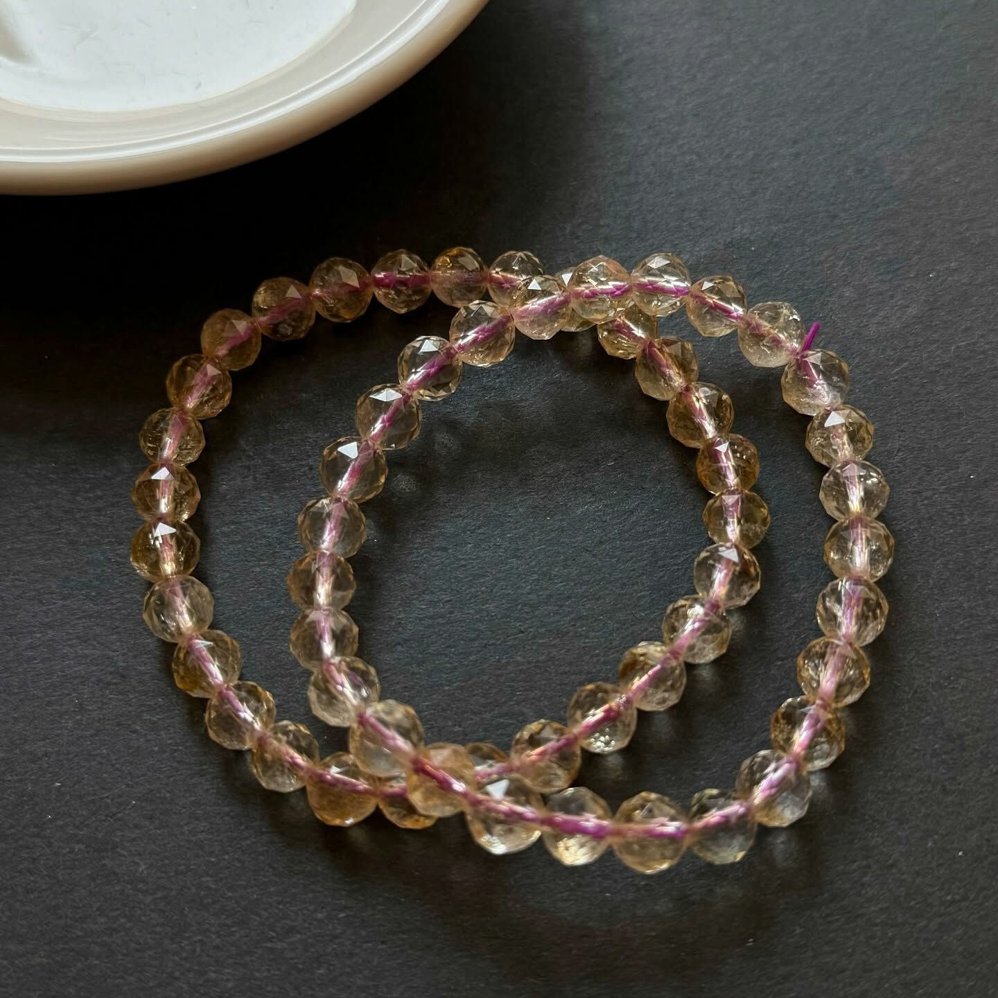 [原石] 黃水晶 鑽切款水晶手串 黃色水晶手串 黃水晶手鏈