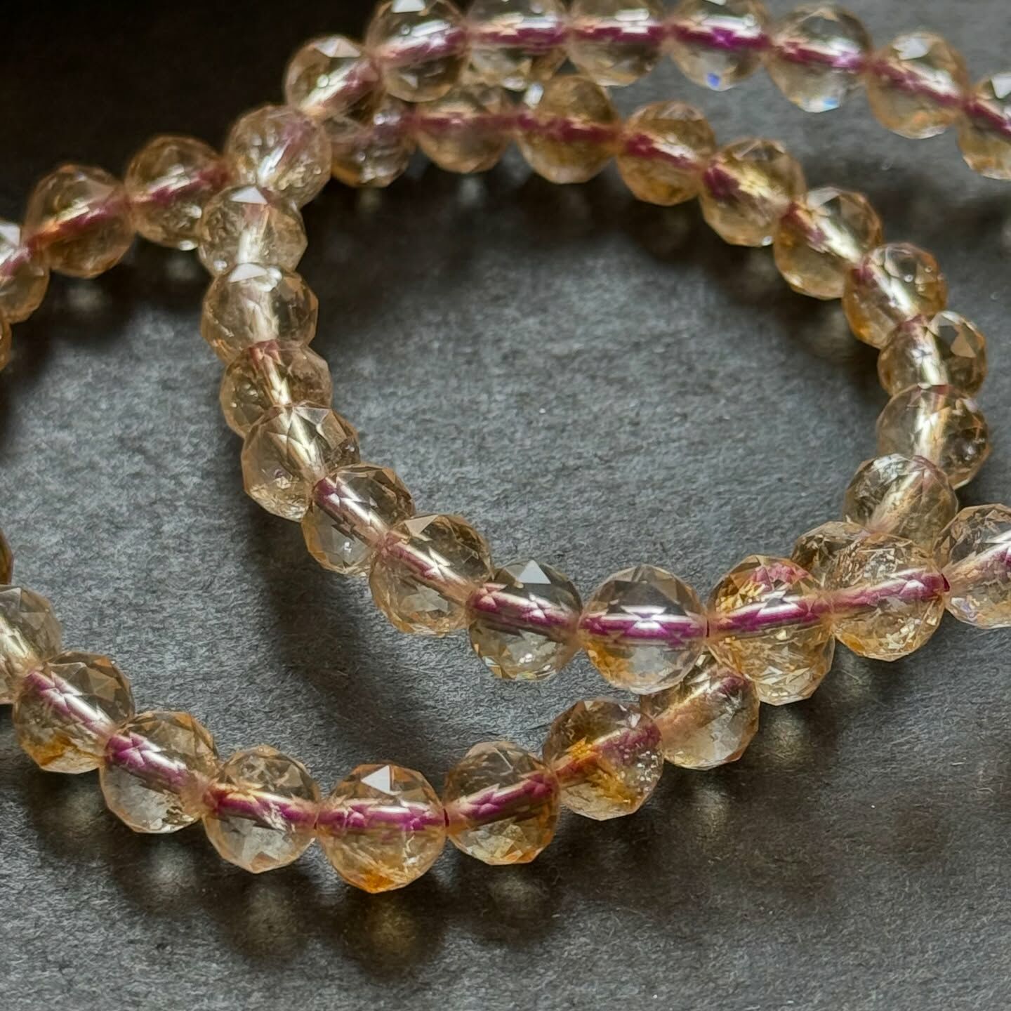 [原石] 黃水晶 鑽切款水晶手串 黃色水晶手串 黃水晶手鏈