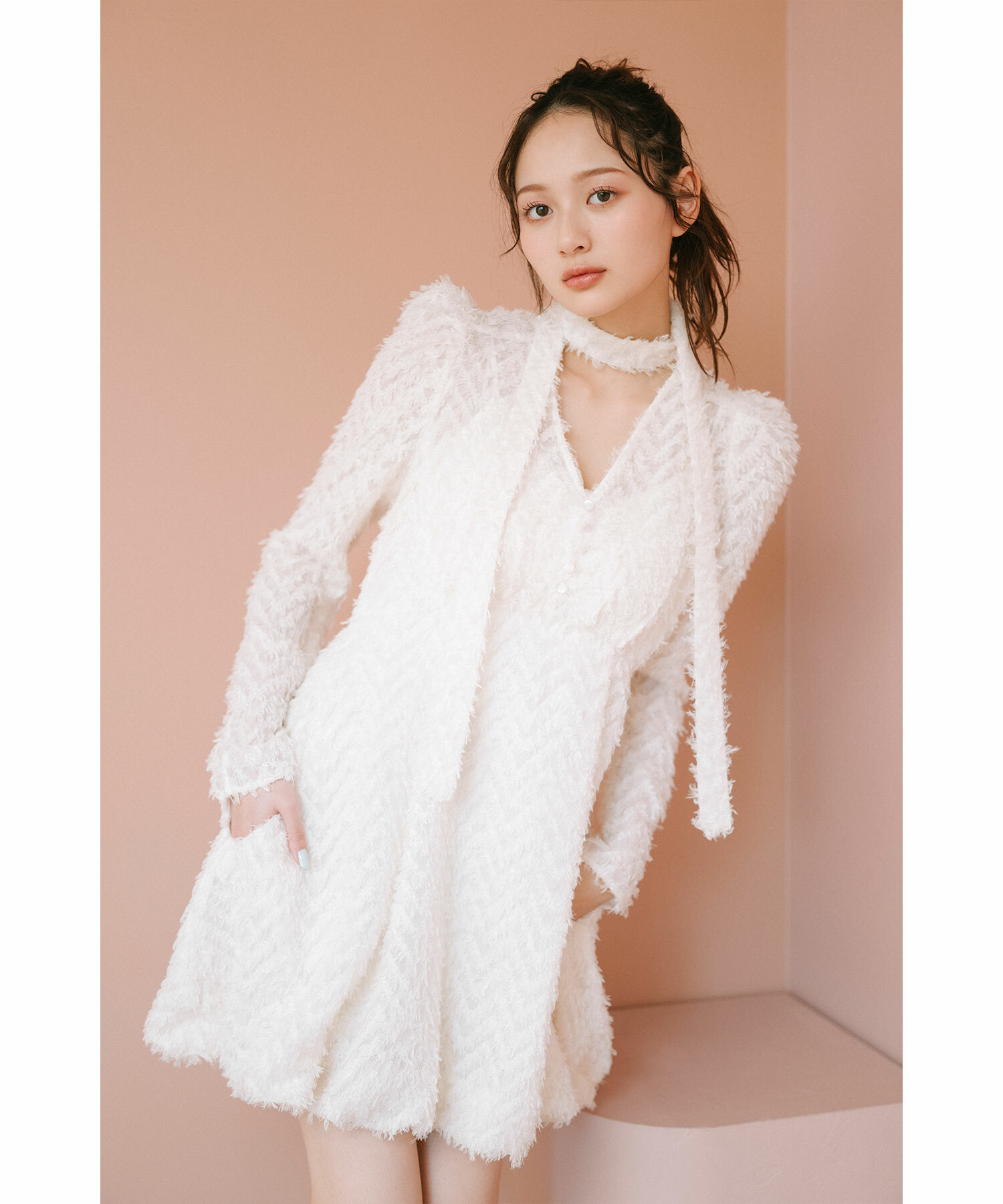 [預購] 折扣 COCO DEAL 提花荷葉邊氣球洋裝