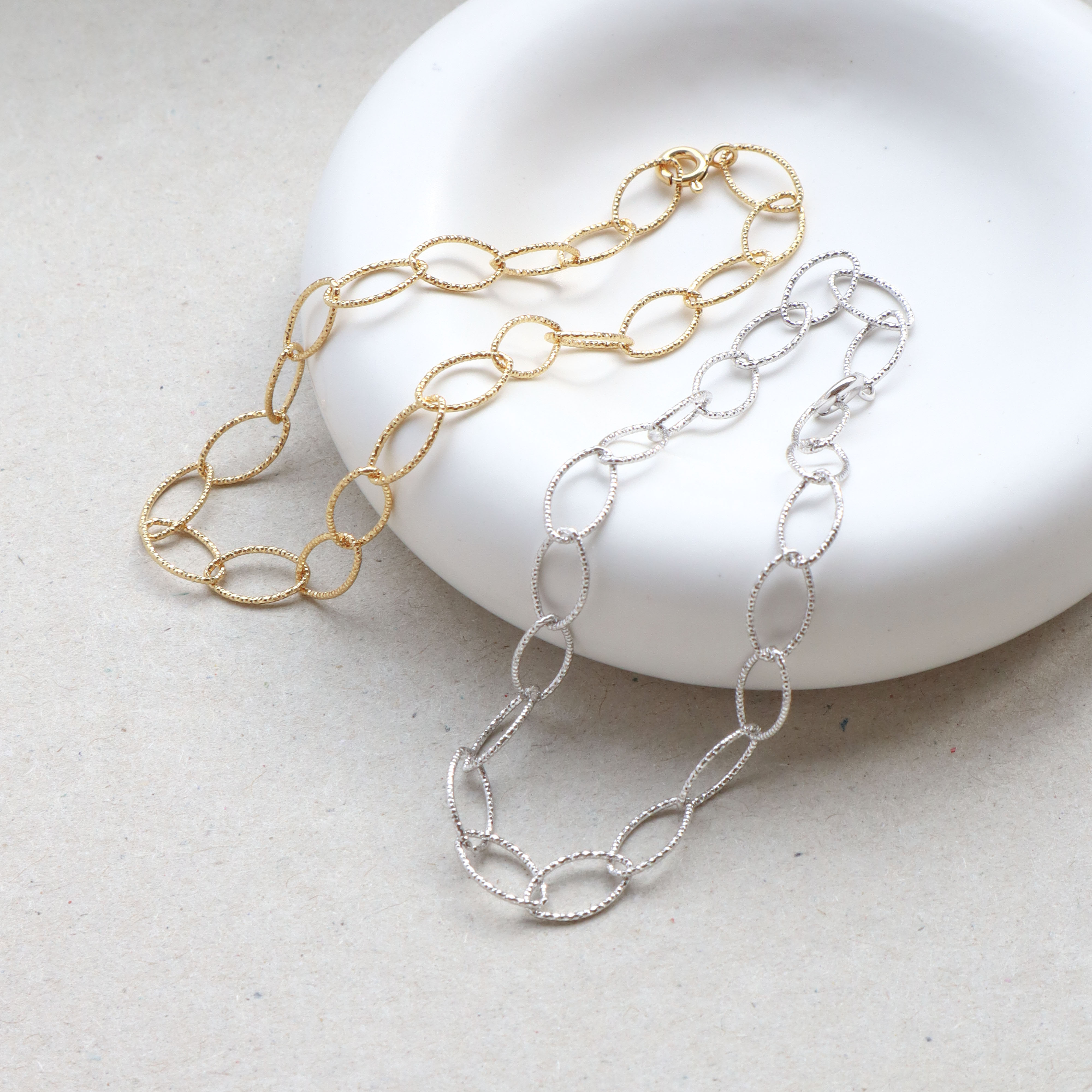 Silver/閃銀系列-光刻圓鍊手鍊