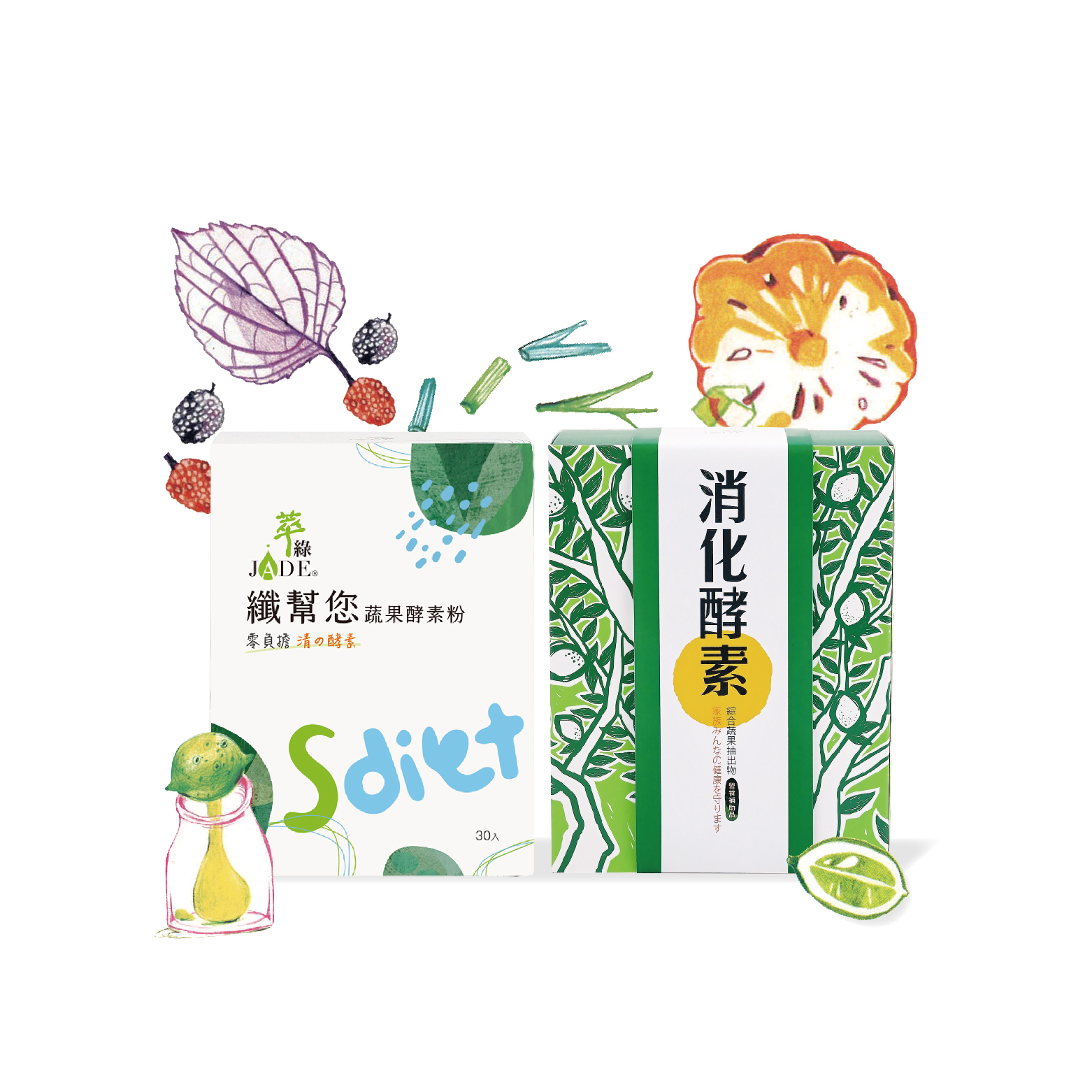 【蔬暢雙寶】纖幫您蔬果酵素粉30入+消化酵素60入