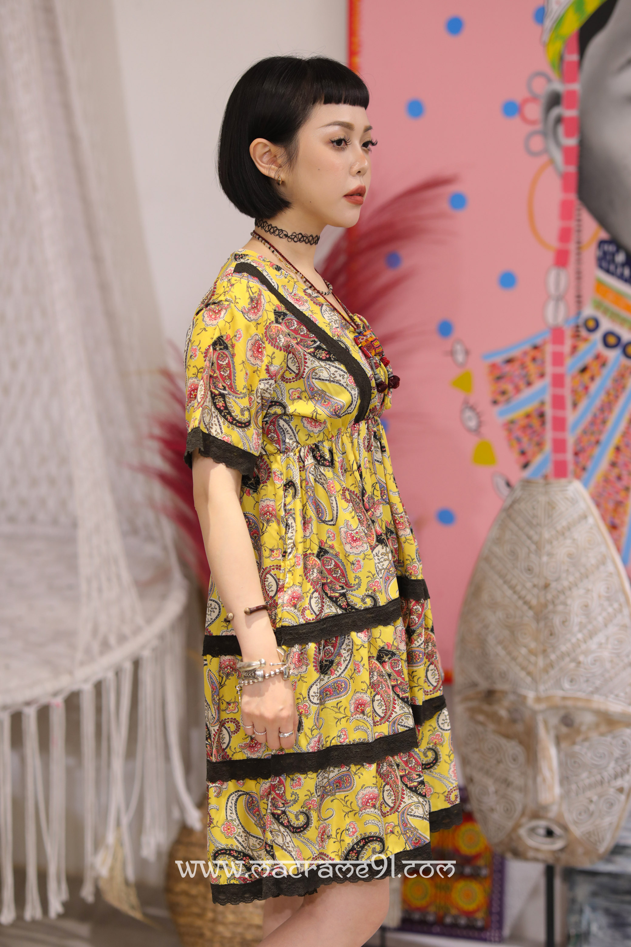 Macrame 裙 - M3313P - 黃色 (0812)