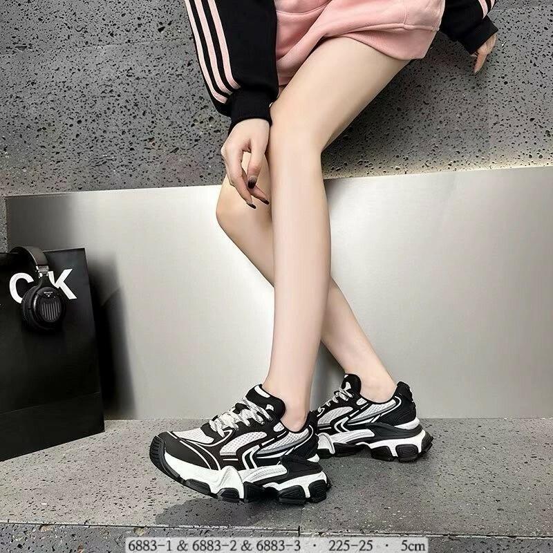 6883韓國真皮網面厚底老爹鞋(髒髒鞋)