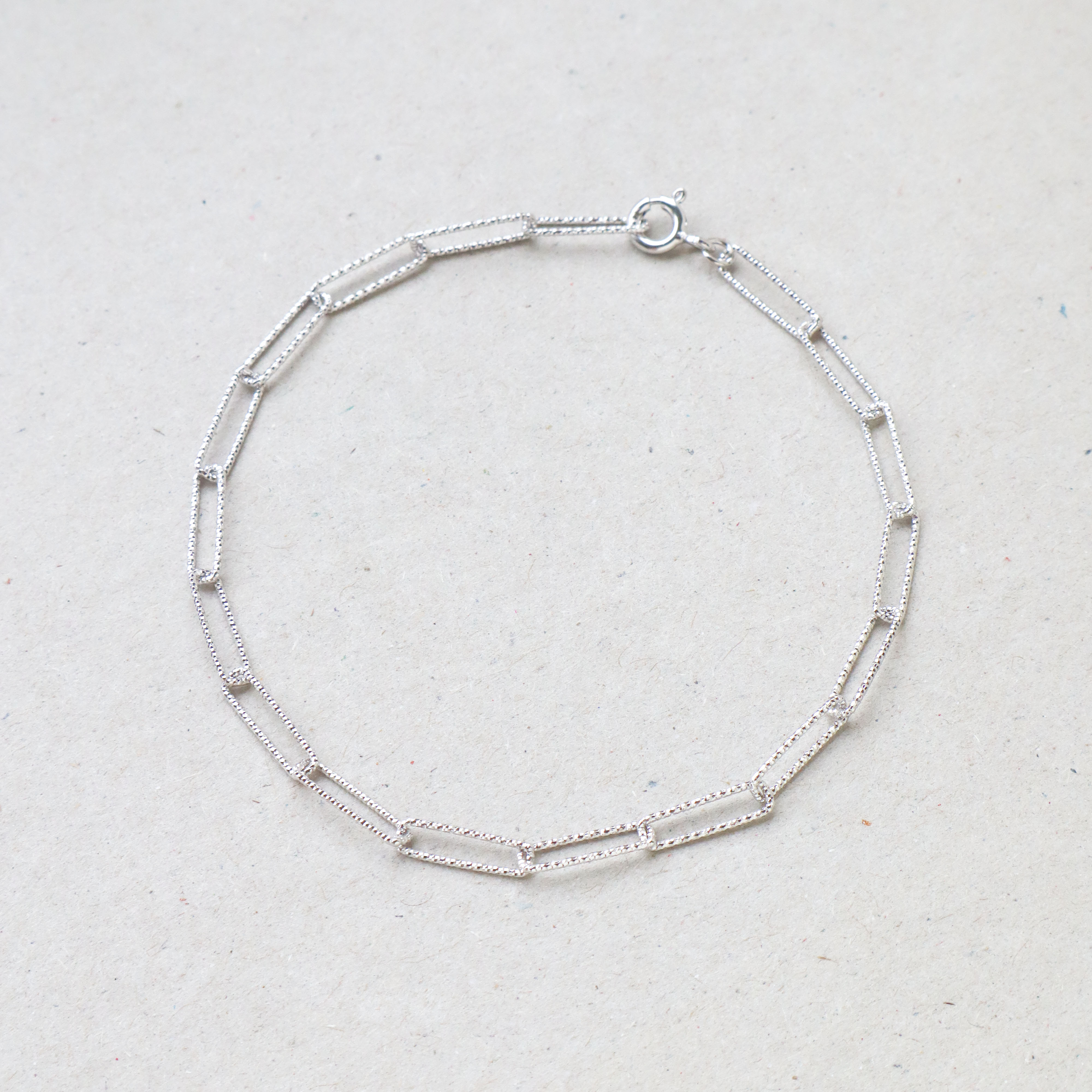 Silver/閃銀系列-光刻方環手鍊