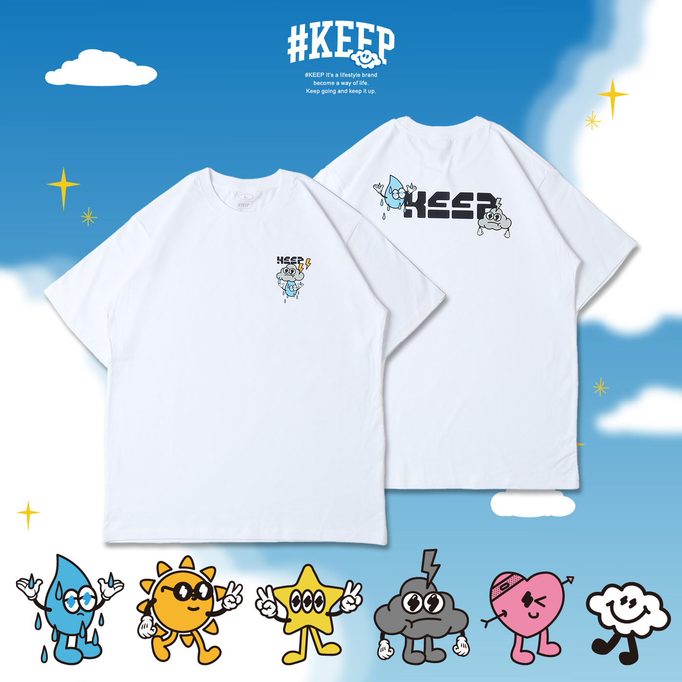 #KEEP THUNDER BROTHER TEE 白色 黑色 KEEP 宇宙系列 雷神兄弟 短TEE【KS282】