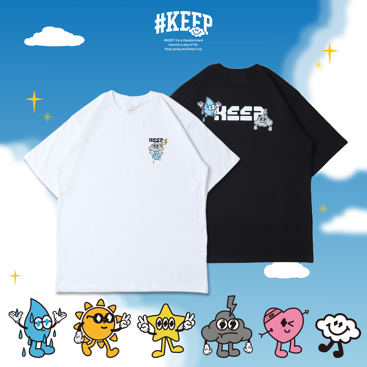 #KEEP THUNDER BROTHER TEE 白色 黑色 KEEP 宇宙系列 雷神兄弟 短TEE【KS282】
