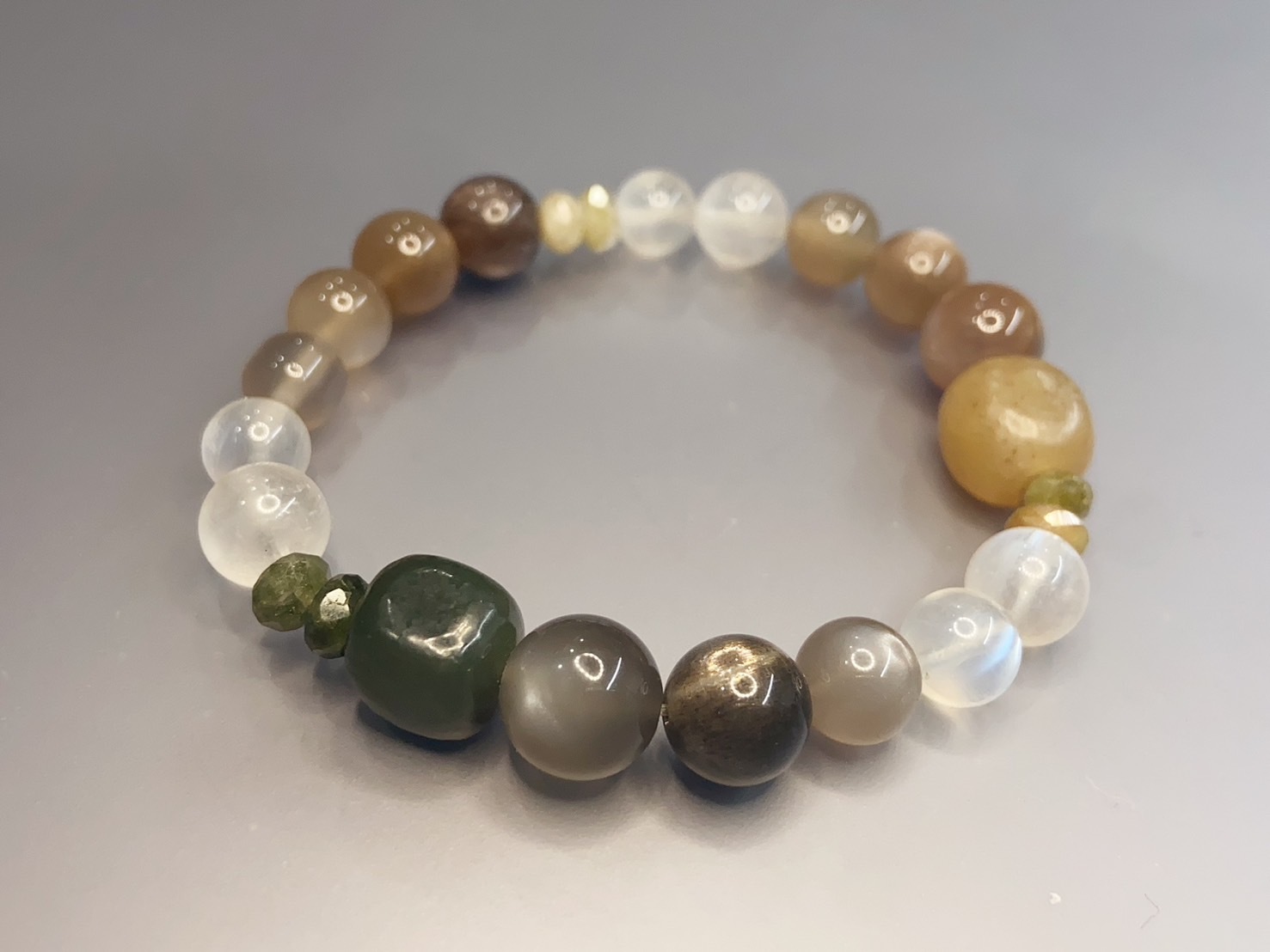 世界名畫系列_Paul Klee水晶漸層2.0丨療癒與安神丨黑金太陽石骨幹與白月光石丨六月誕生石