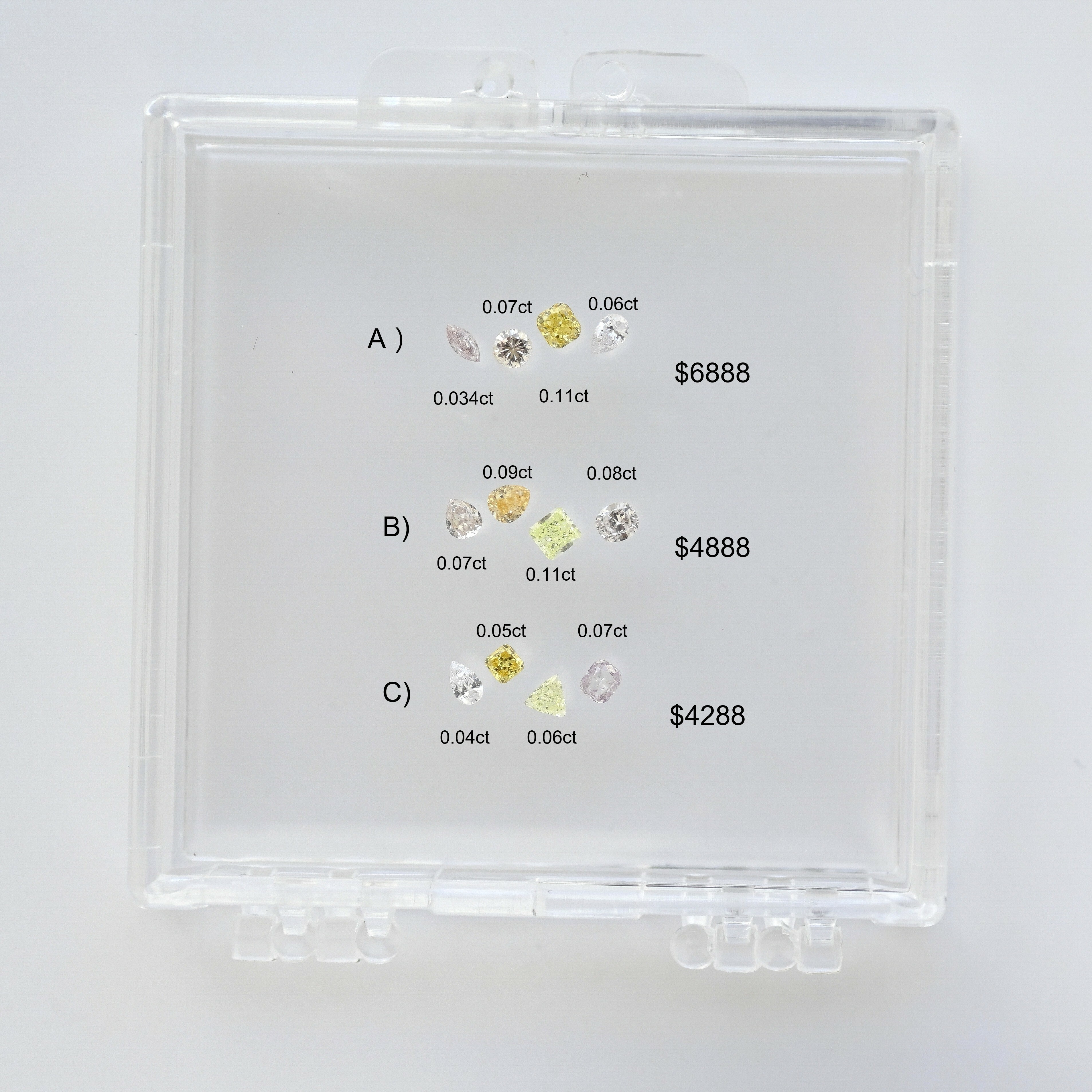 Combo Mixed Color Fancy Shape Loose Diamond