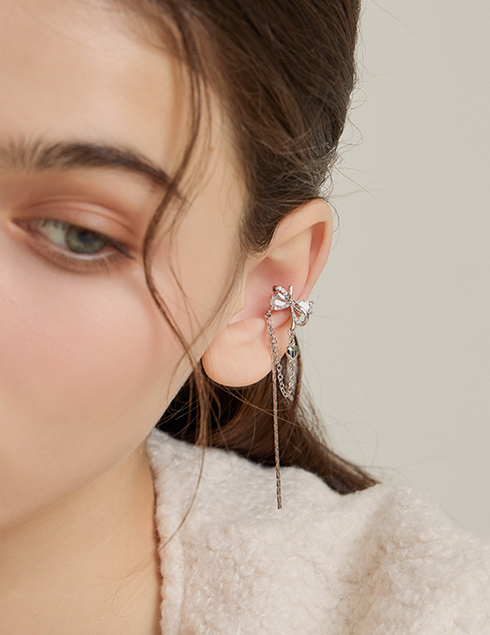 愛蝶星墜耳骨夾兩件組