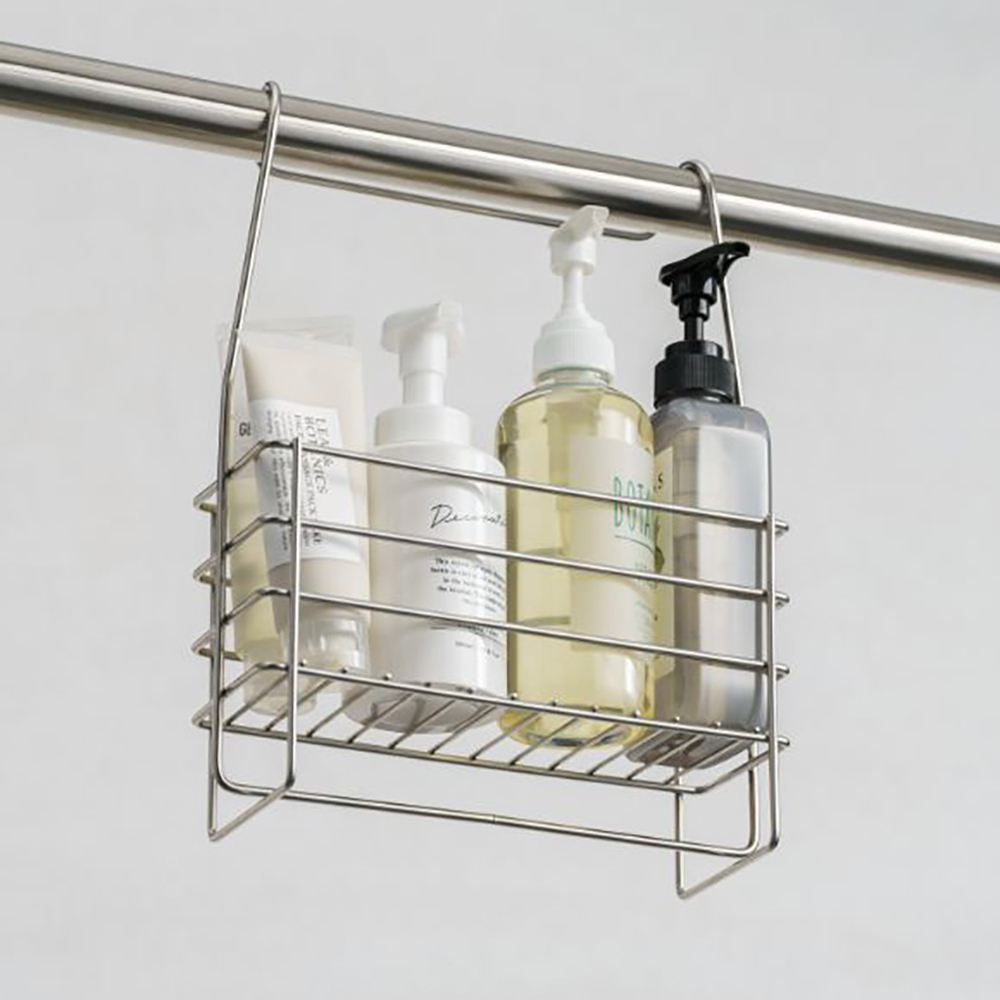 《家事問屋》日本製304不鏽鋼浴室掛放兩用收納架