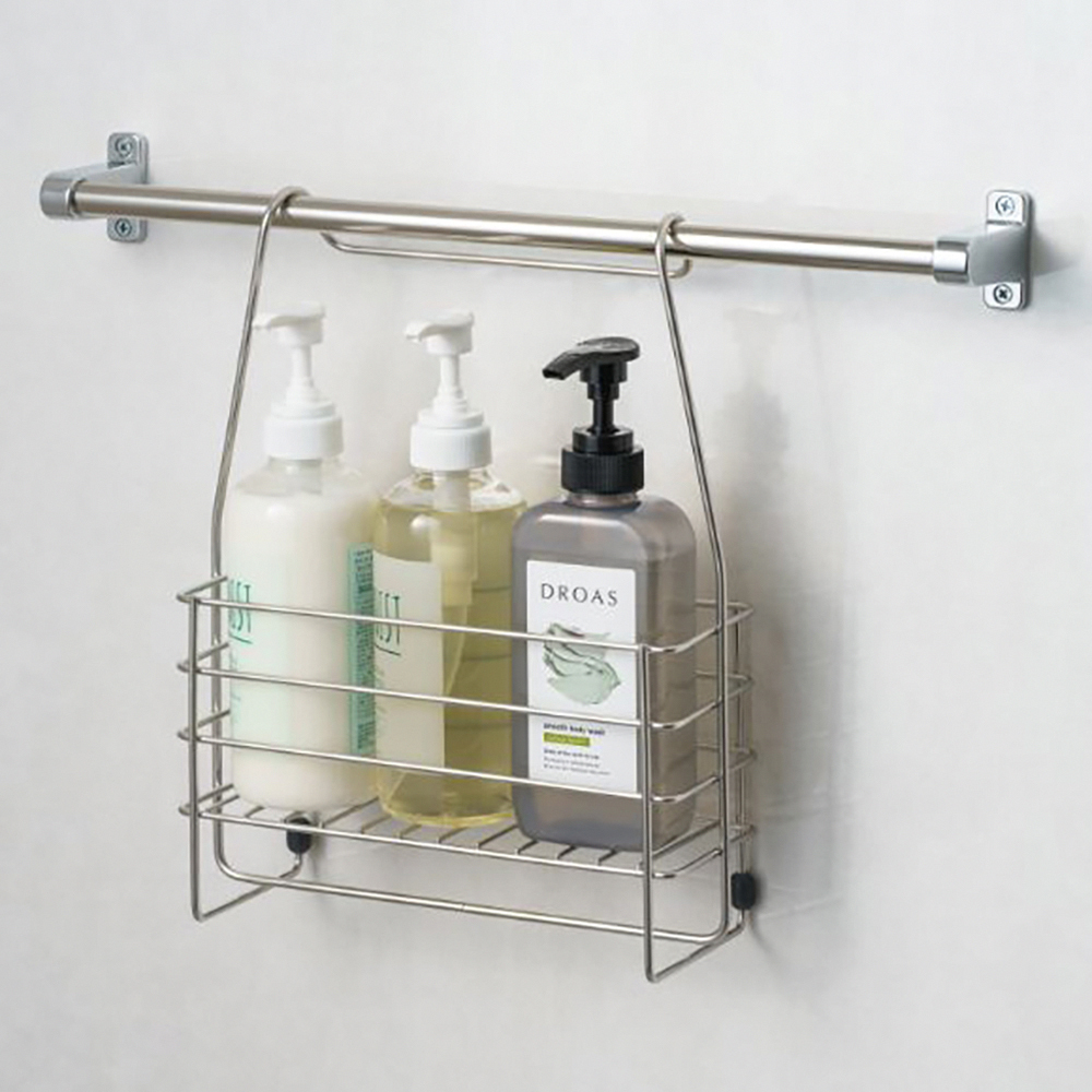 《家事問屋》日本製304不鏽鋼浴室掛放兩用收納架