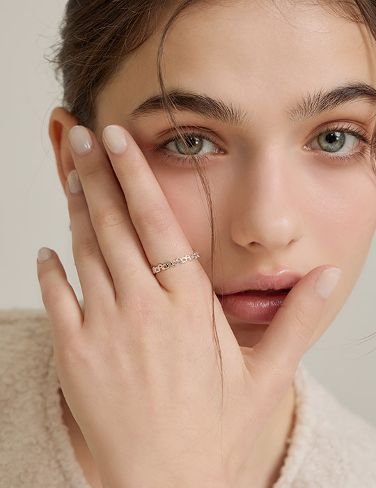 【925純銀】簍空愛心可調式戒指(銀)