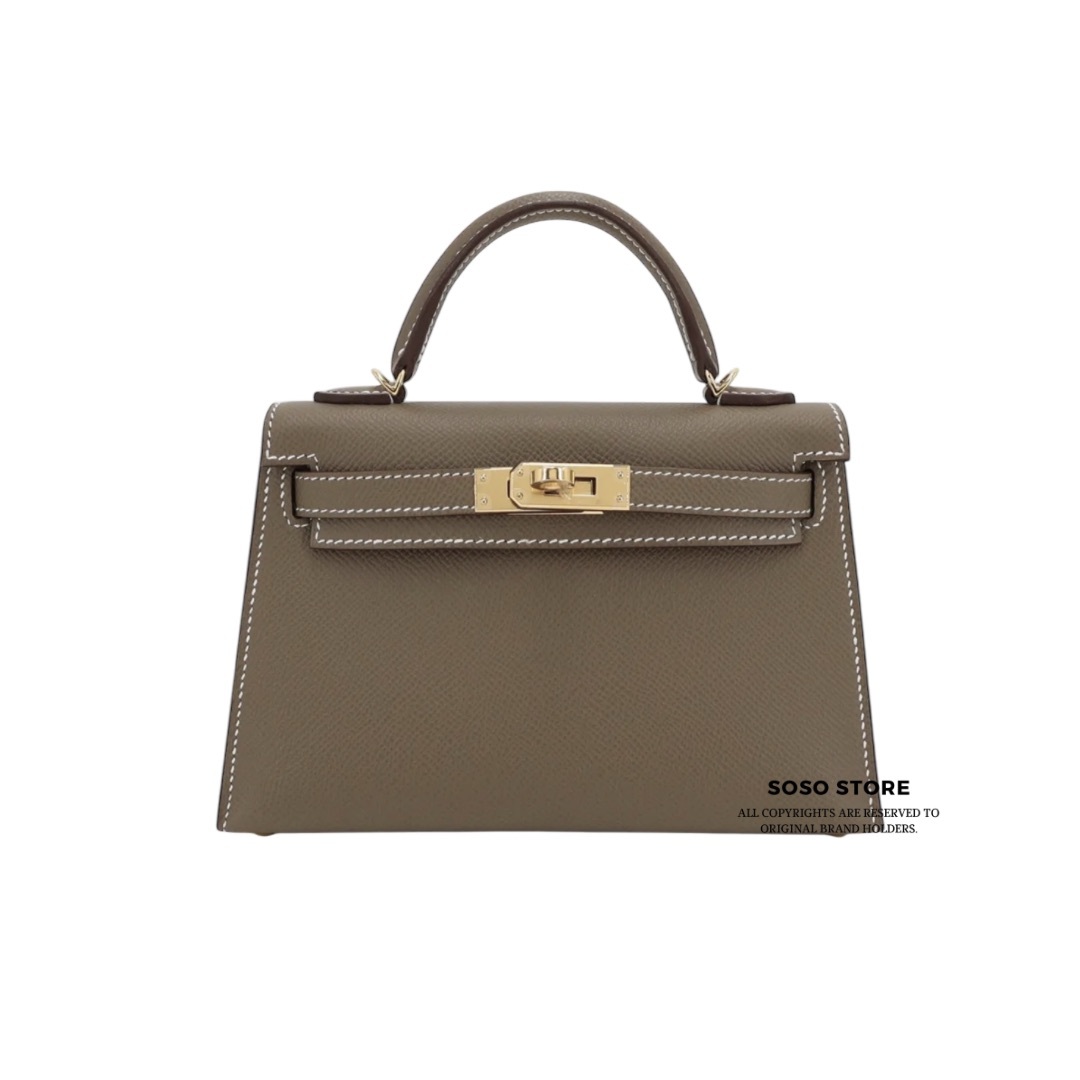Hermes Mini Kelly Bag - Etoup / Ghw