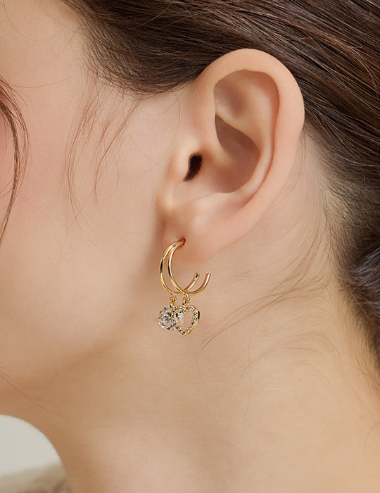 心鑽微光。銀針耳環