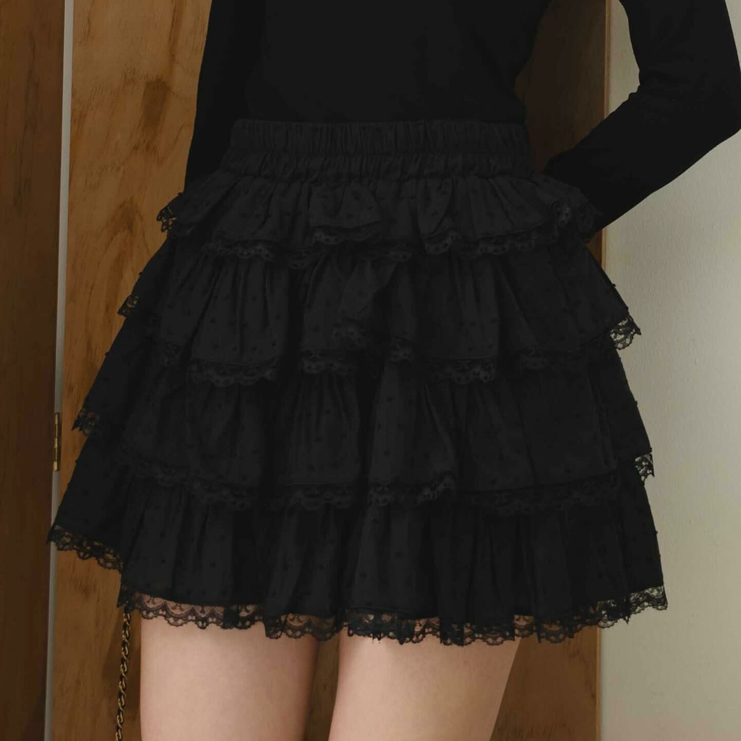 Kimmame - Swan Lace 半截蛋糕短裙